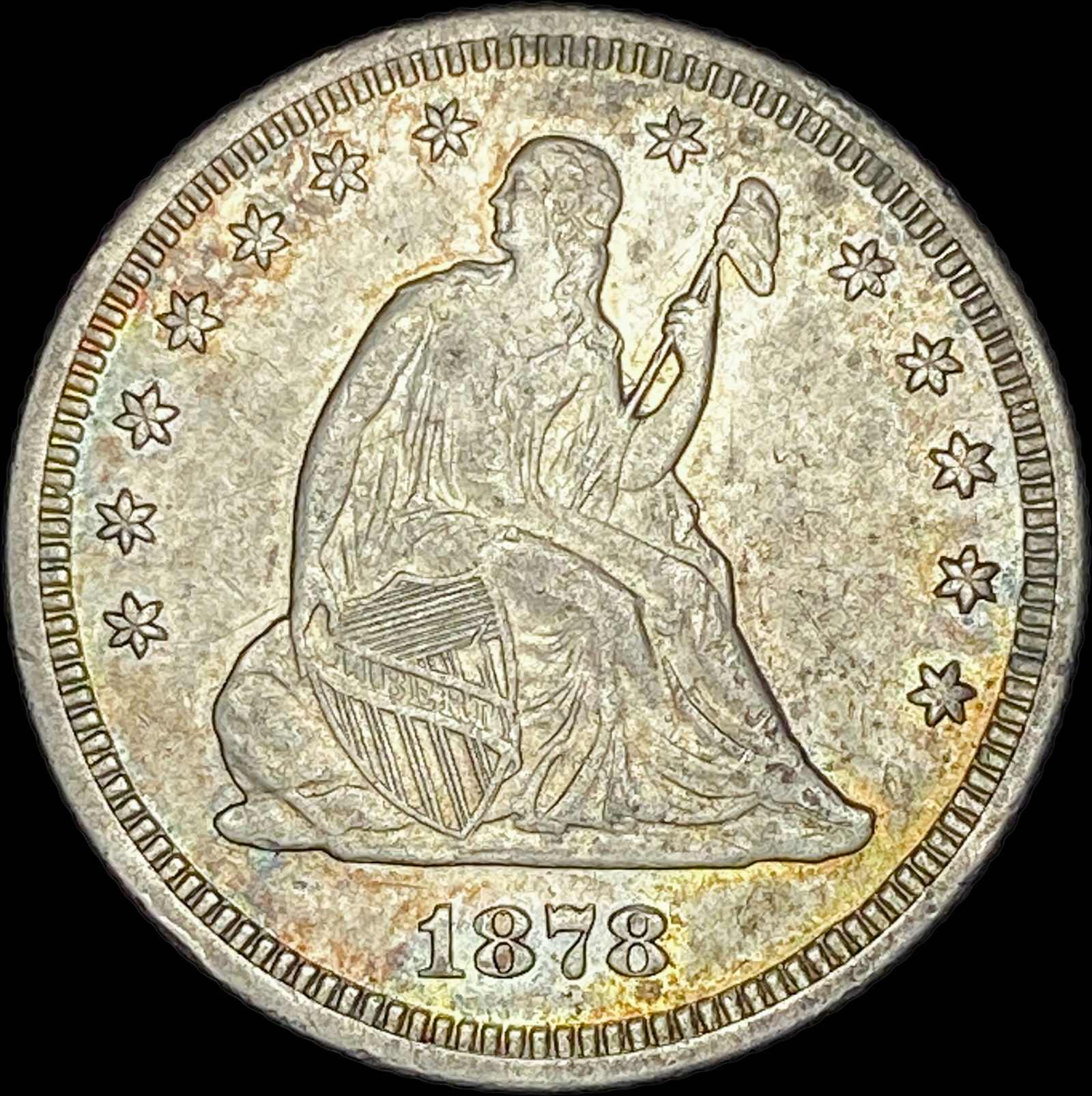 1878 Seated Liberty Quarter  NEARLY UNCIRCULATED (1 of 2)