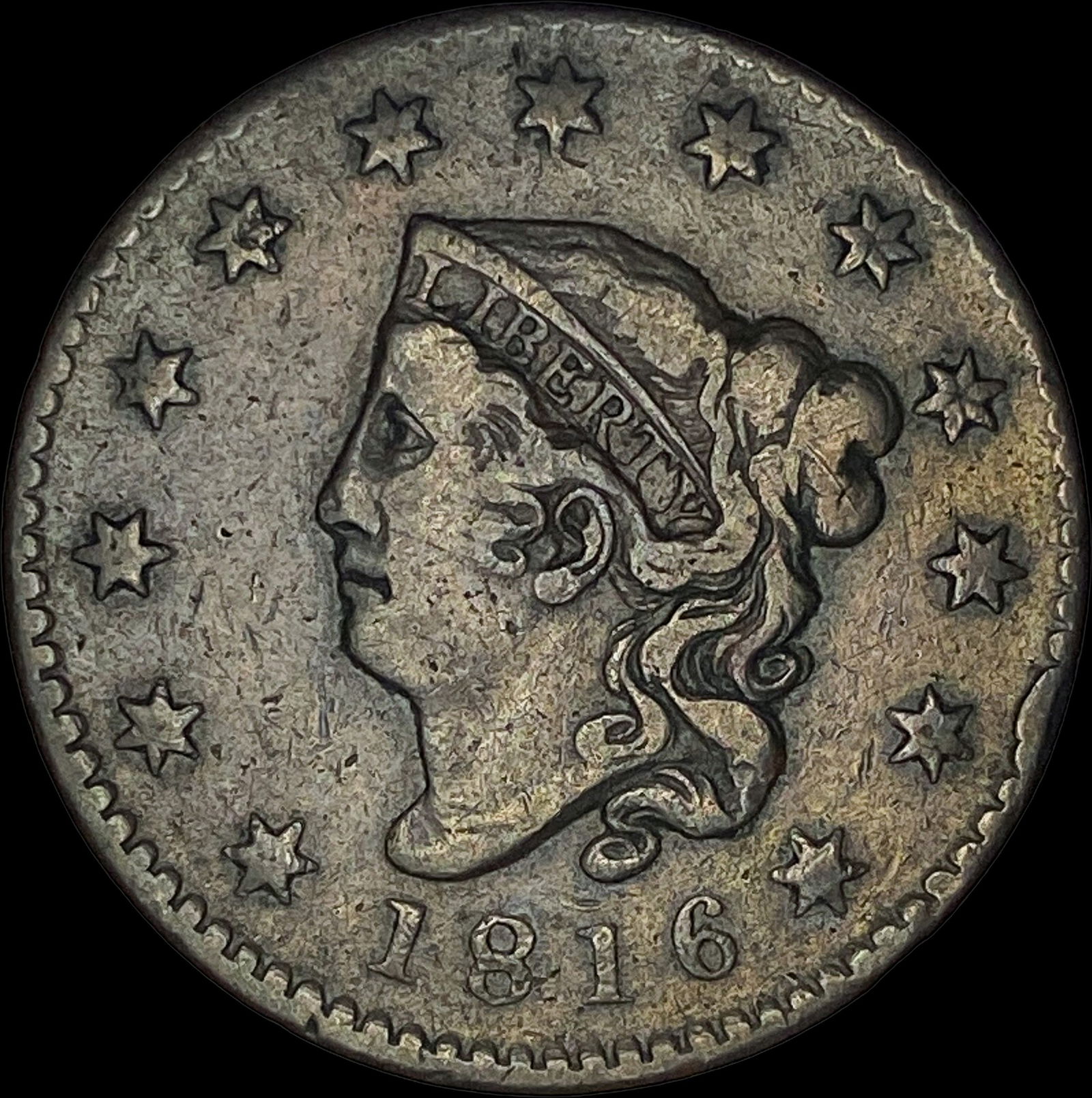 1816 Coronet Head Large Cent  LIGHTLY CIRCULATED (1 of 2)