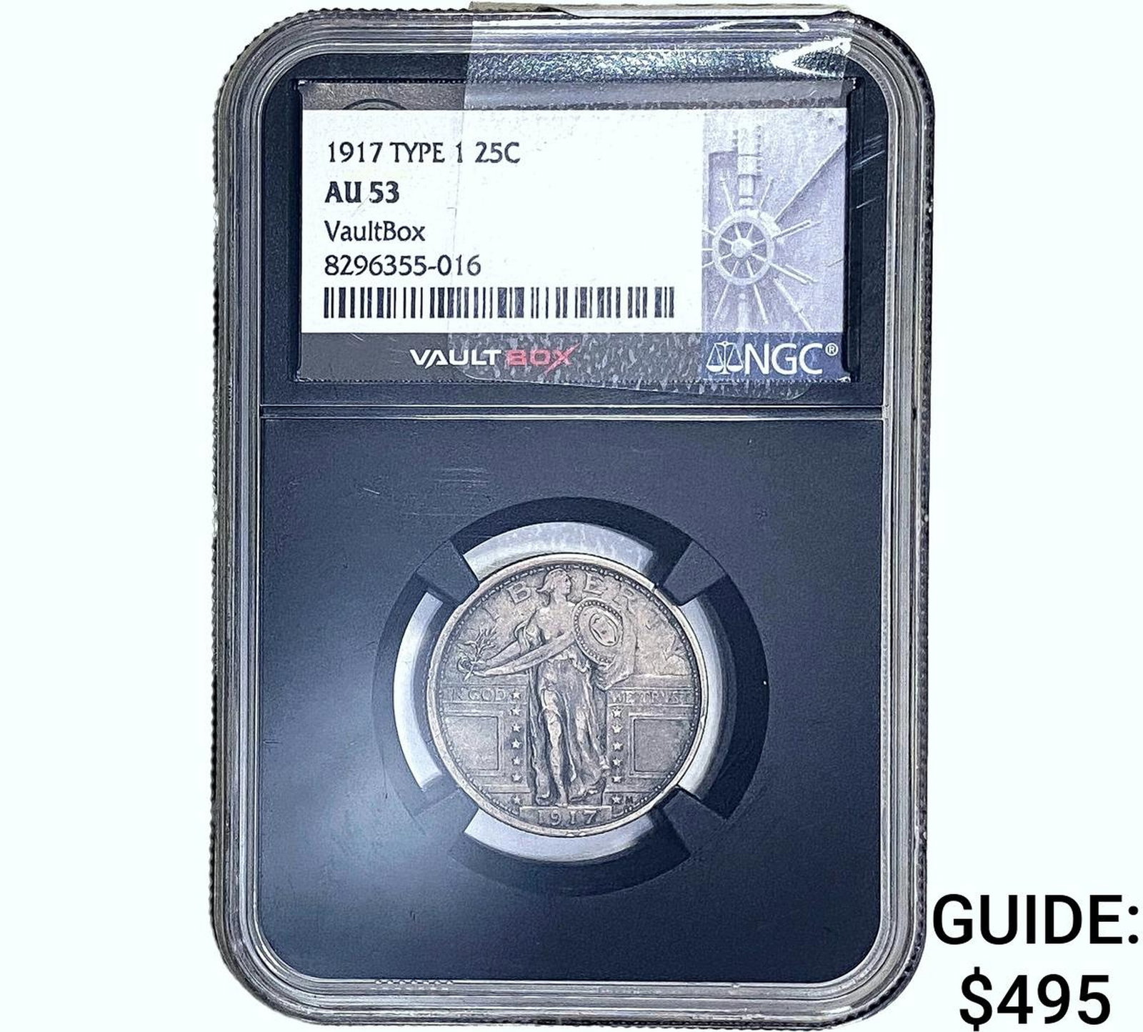1917 Standing Liberty Quarter NGC AU53 Type 1: 1917 Standing Liberty Quarter NGC AU53 Type 1