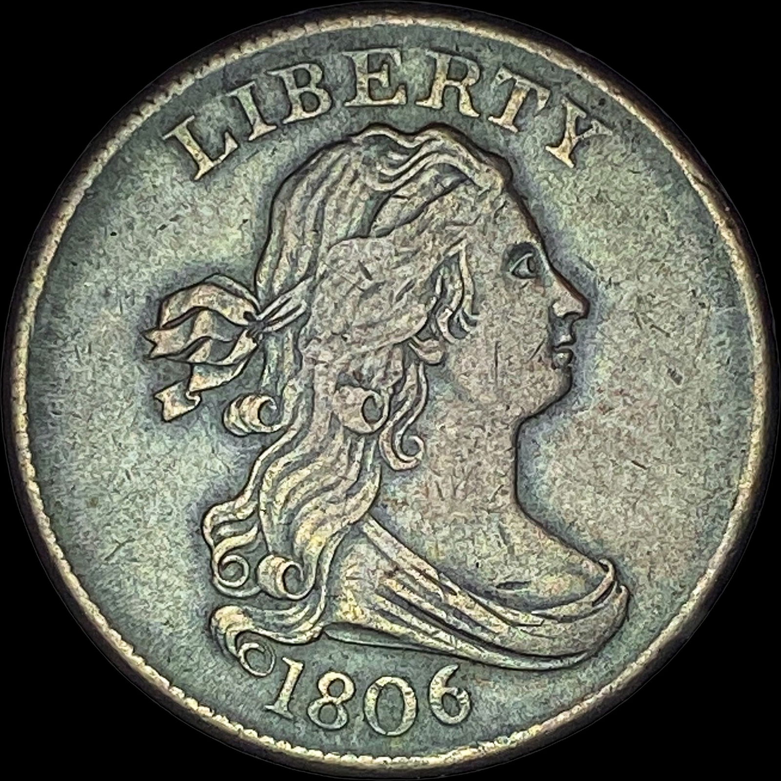 1806 Copper Half Cent  NEARLY UNCIRCULATED (1 of 2)