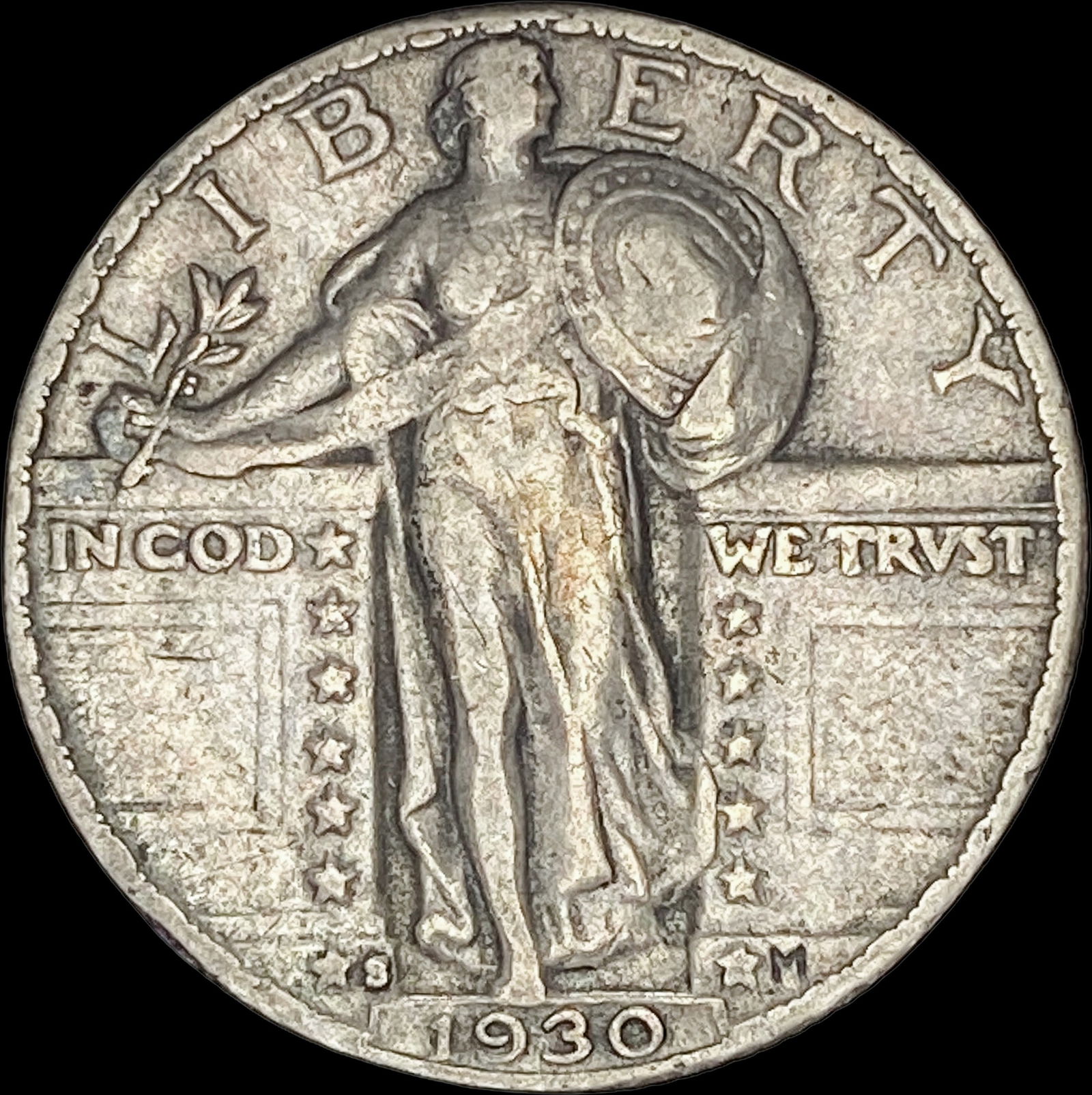 1930-S Silver Standing Liberty Quarter   LIGHTLY CIRCULATED (1 of 2)