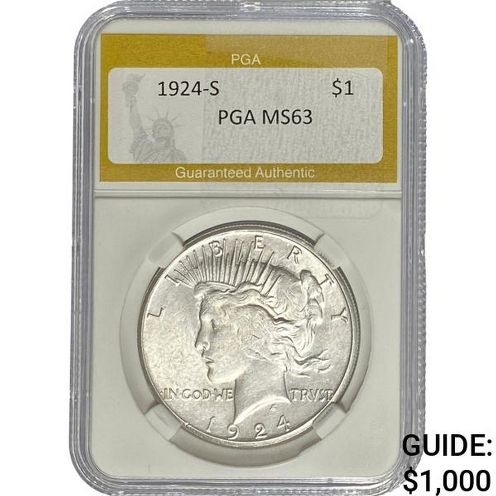 1924-S Silver Peace Dollar PGA MS63 (1 of 2)