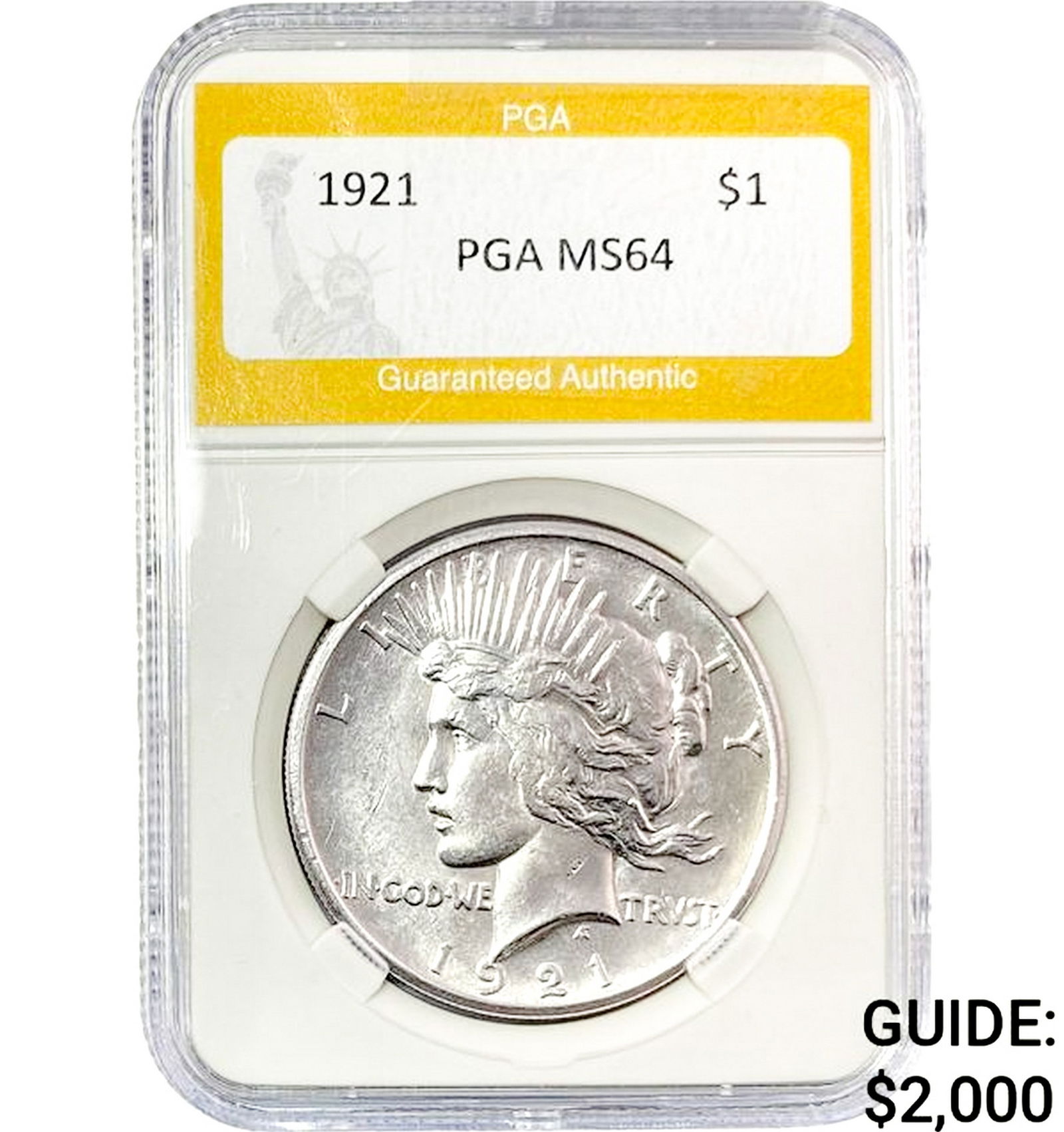 1921 Silver Peace Dollar High Relief PGA MS64 (1 of 2)