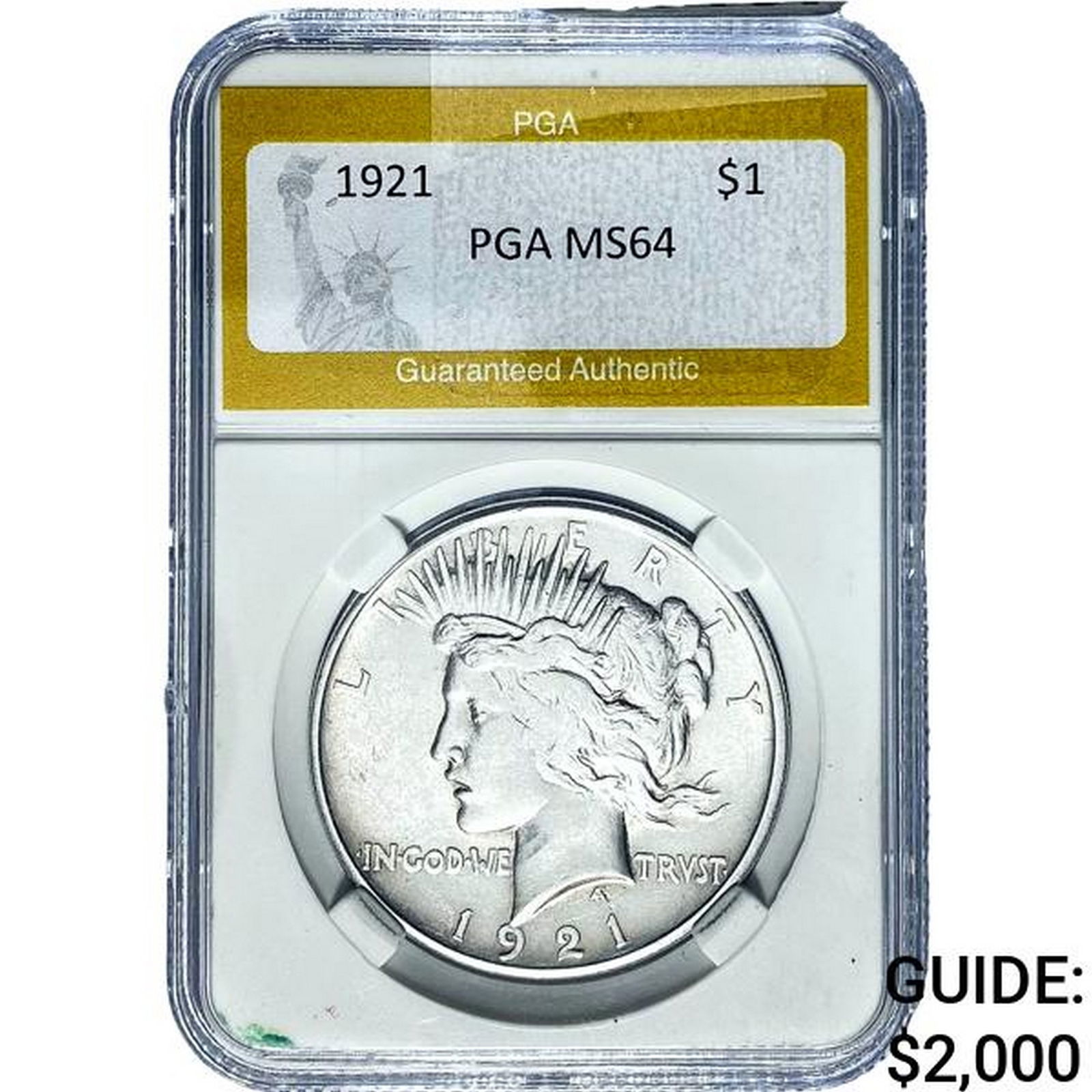 1921 Silver Peace Dollar High Relief PGA MS64 (1 of 2)
