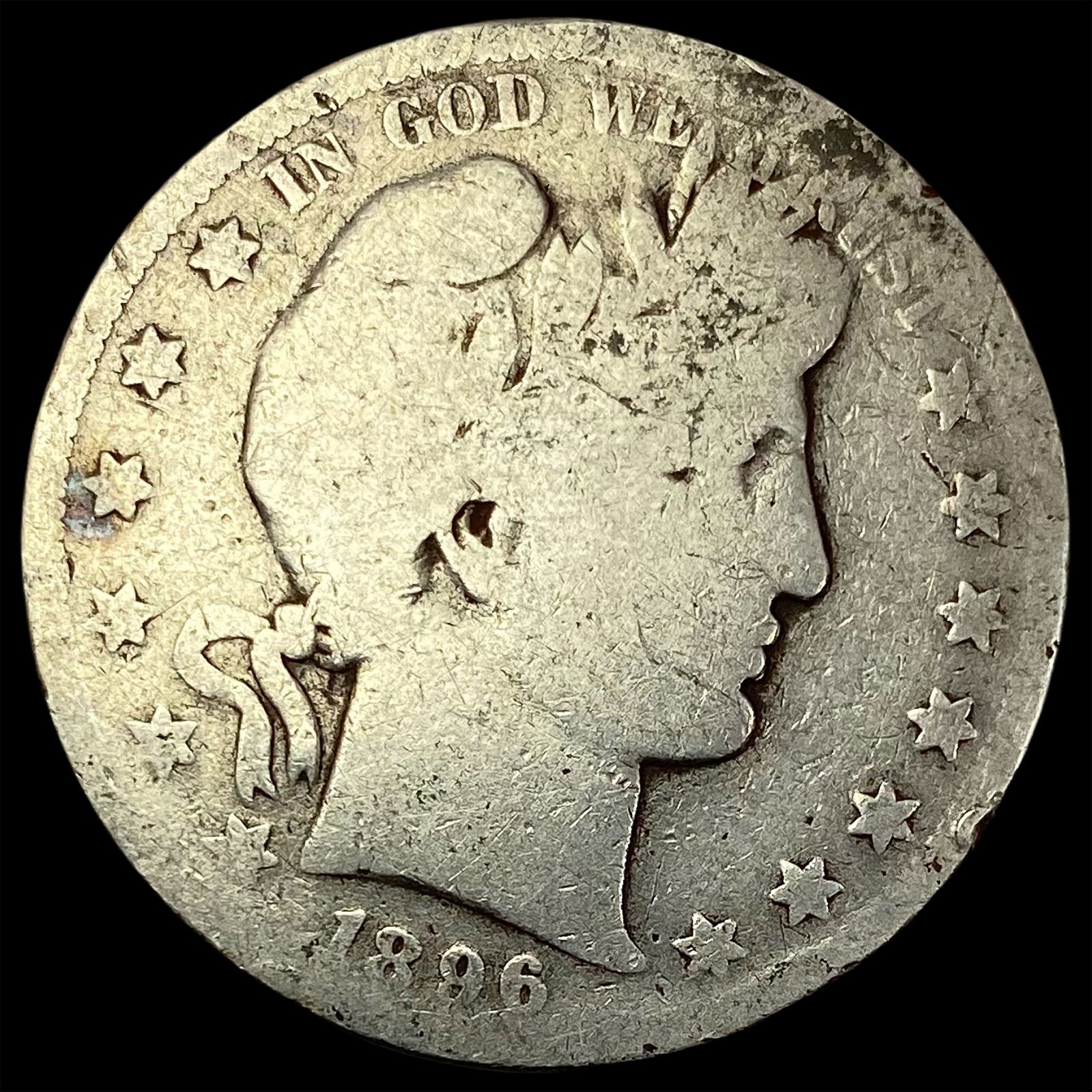 1896-O Silver Barber Half Dollar  NICELY CIRCULATED (1 of 2)