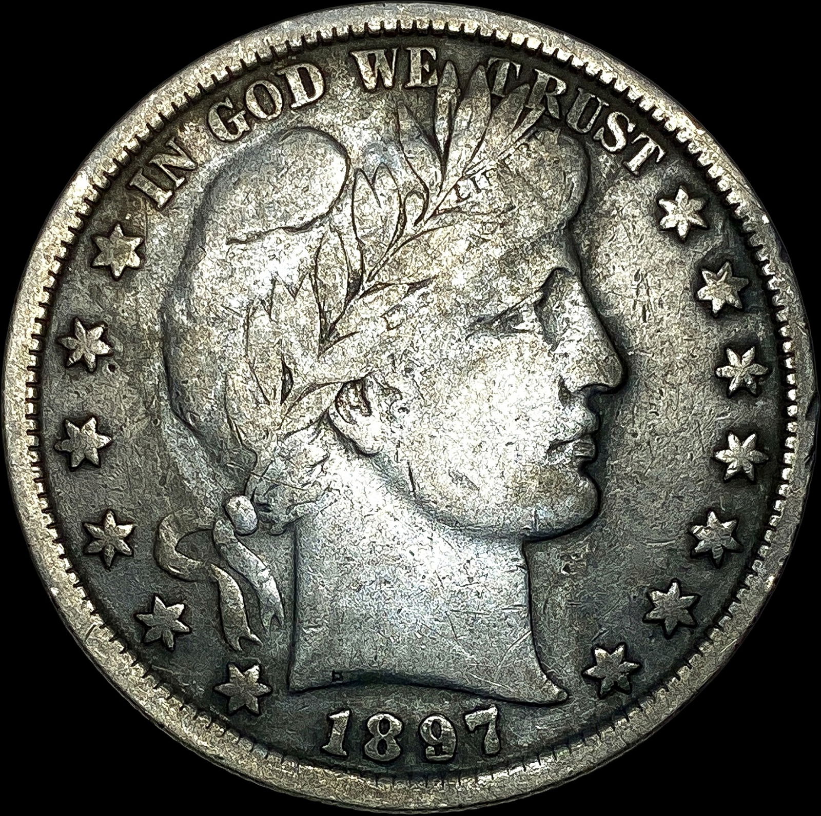 1897 Silver Barber Half Dollar NICELY CIRCULATED (1 of 2)