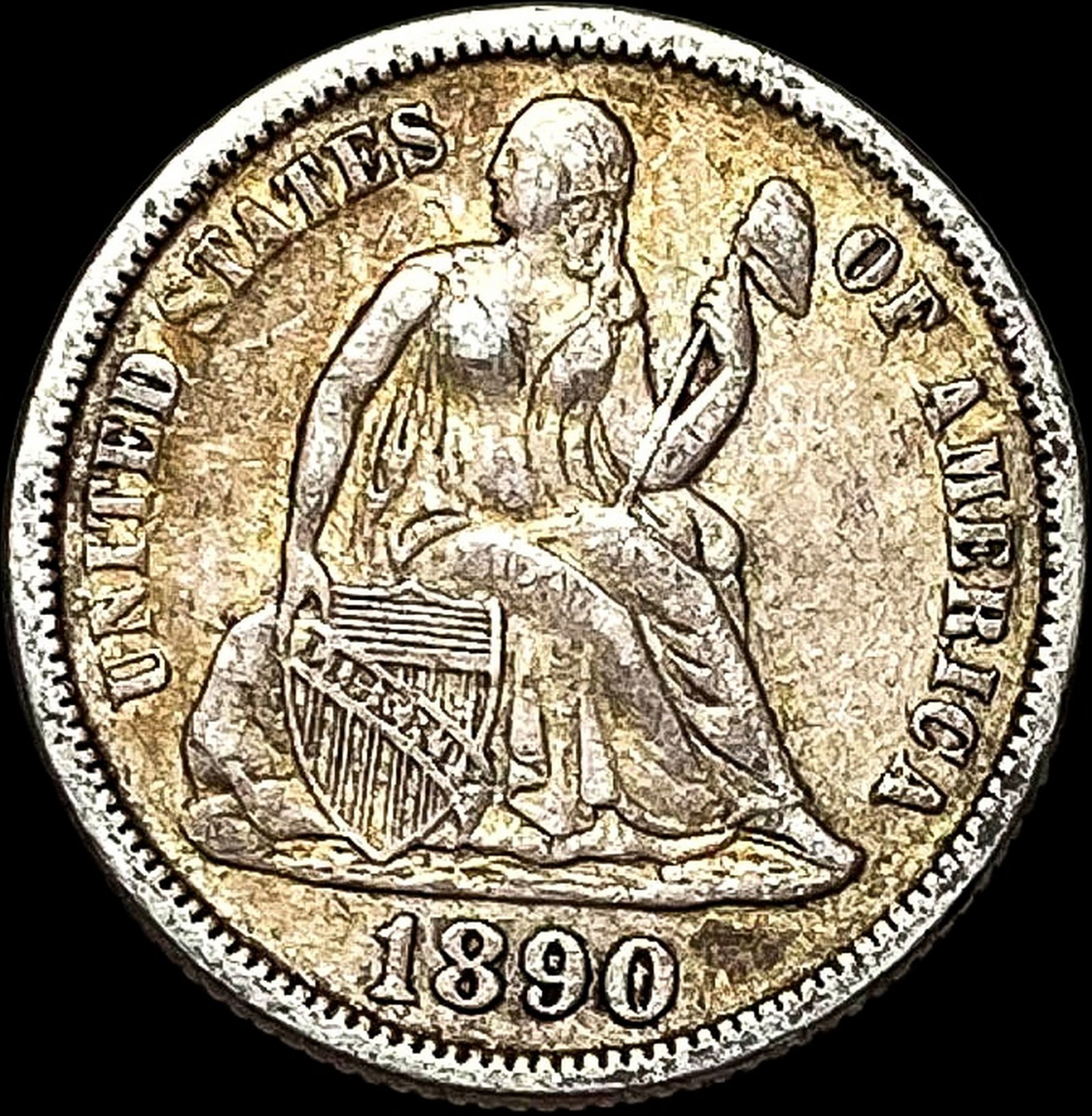 1890 Seated Liberty Dime NEARLY UNCIRCULATED (1 of 2)