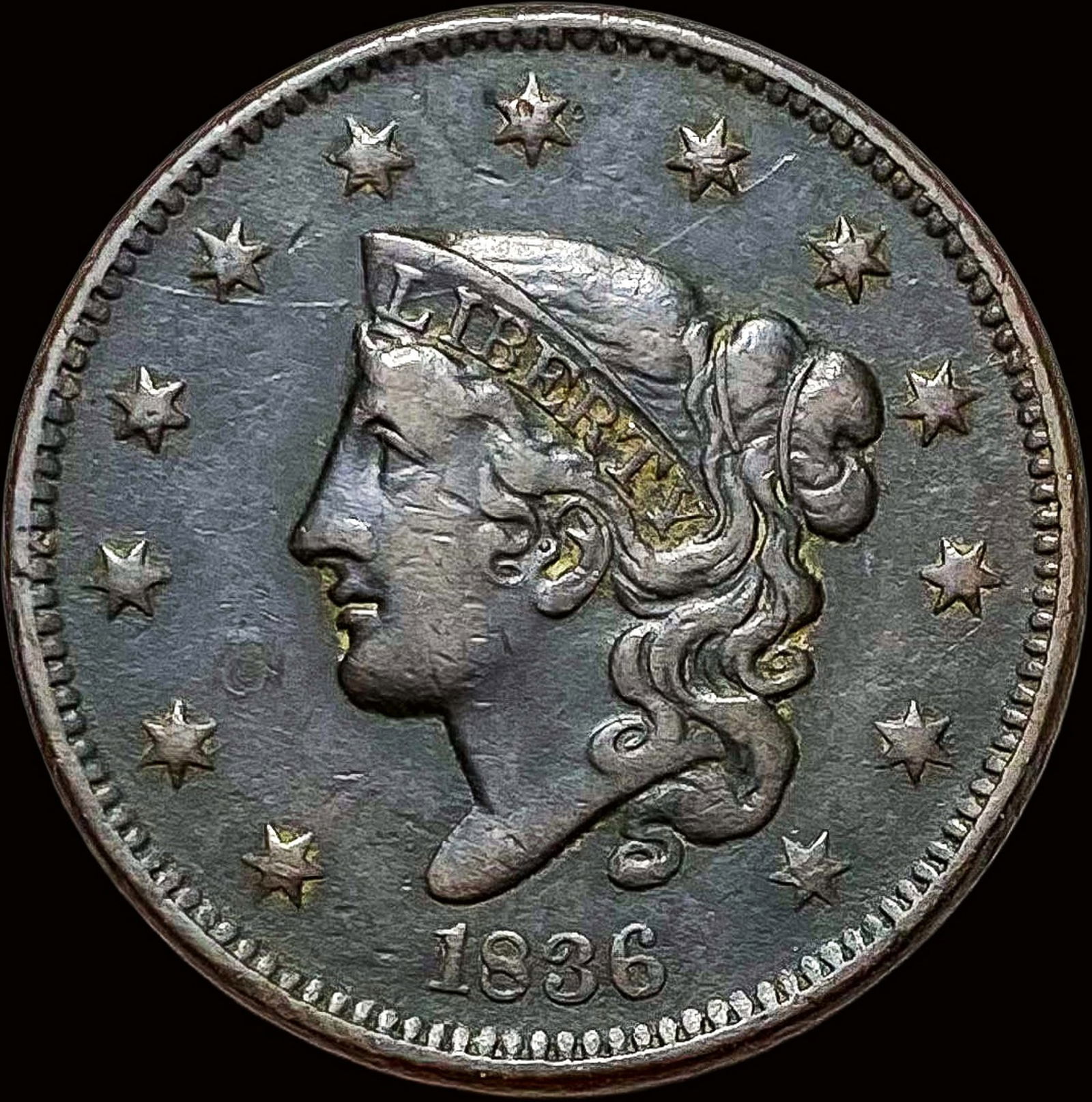 1836 Coronet Head Large Cent NEARLY UNCIRCULATED (1 of 2)