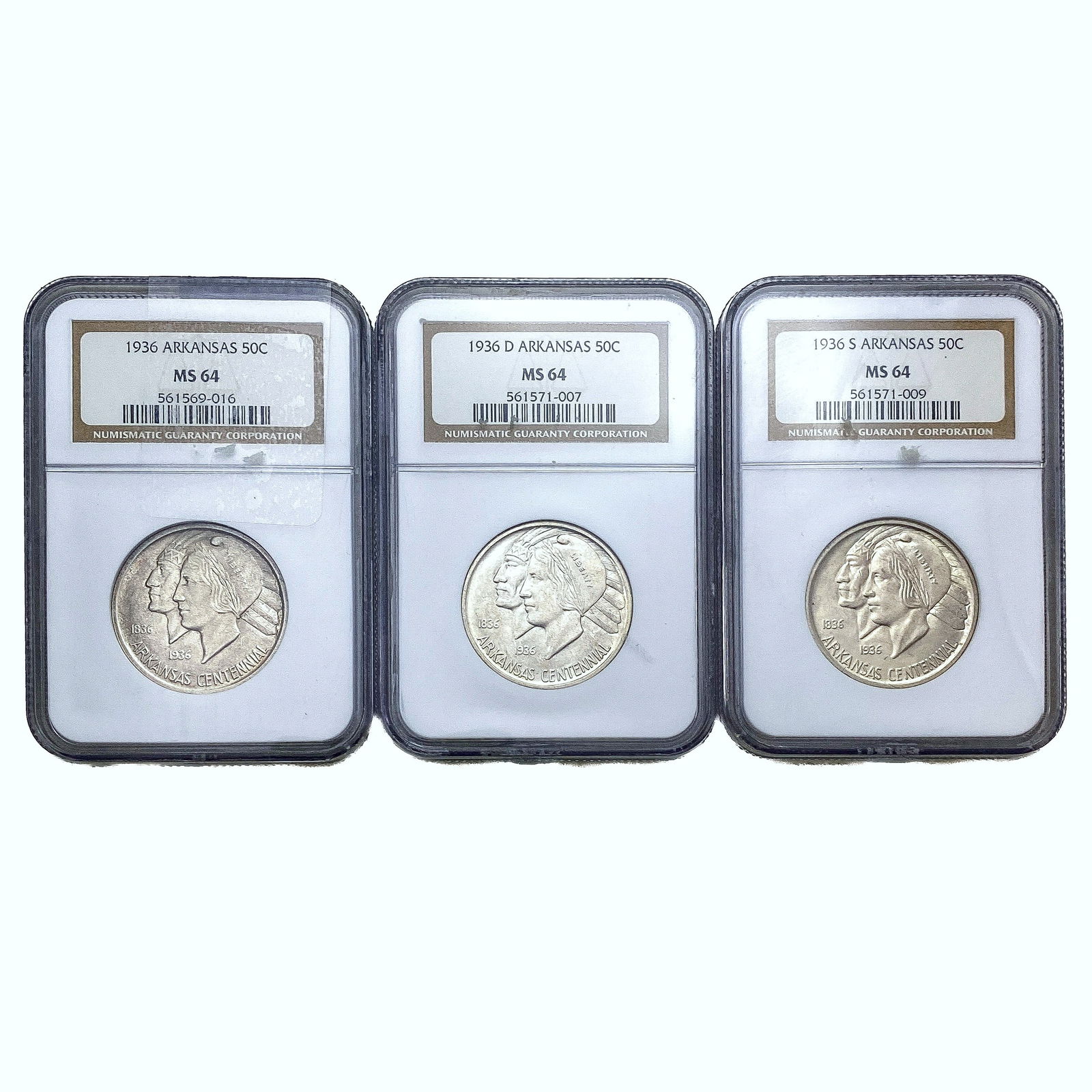 [3] 1936-D Arkansas Half Dollar NGC MS64 (1 of 2)