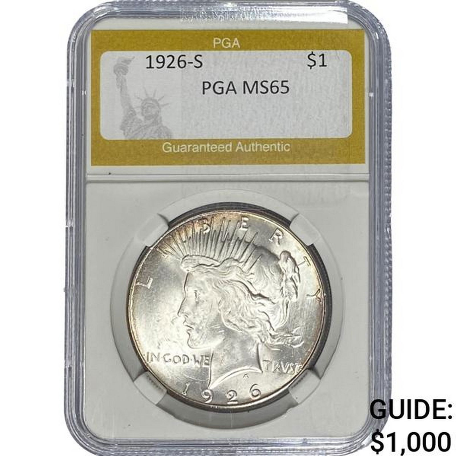 1926-S Silver Peace Dollar PGA MS65 (1 of 2)