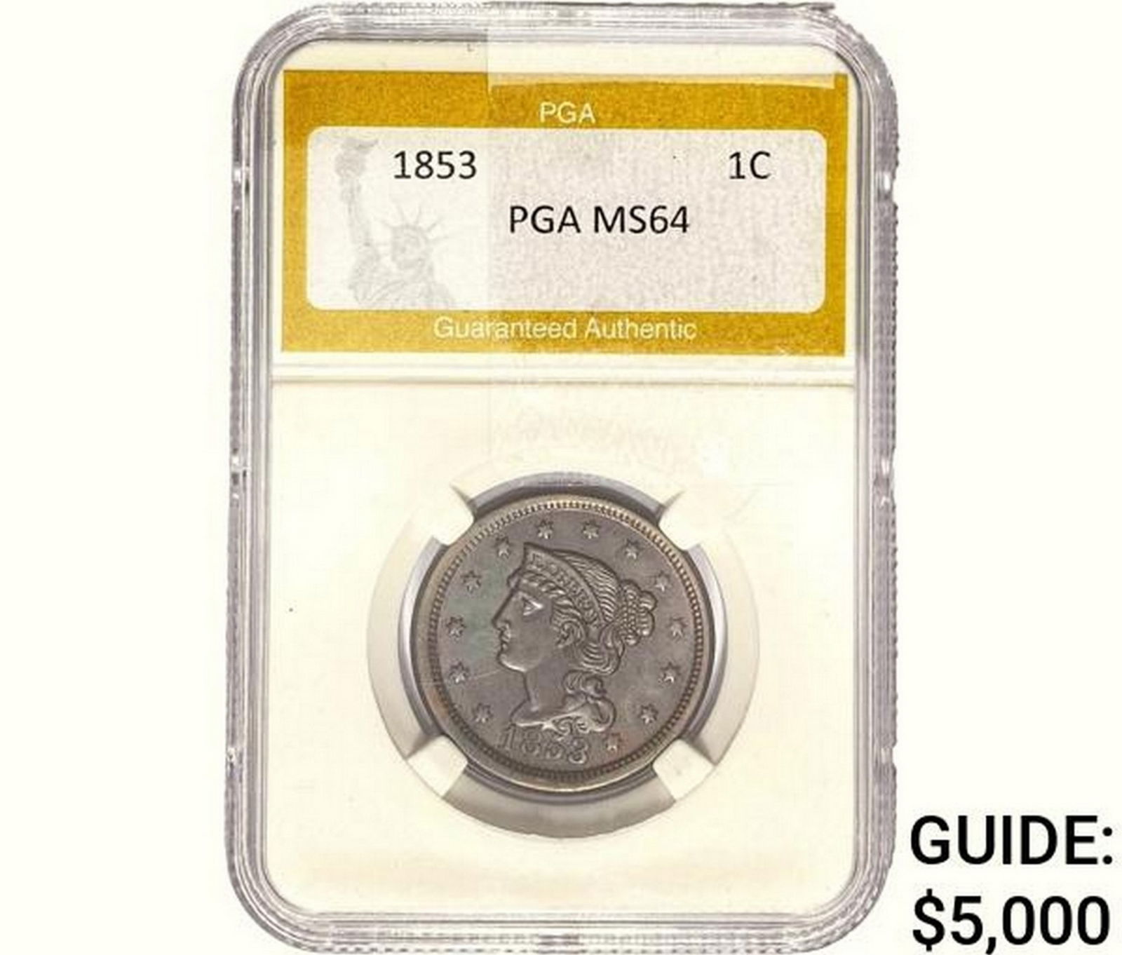 1853 Braided Hair Large Cent PGA MS64 (1 of 2)