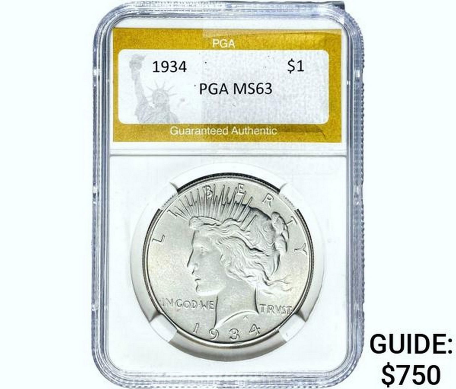 1934 Silver Peace Dollar PGA MS63 (1 of 2)