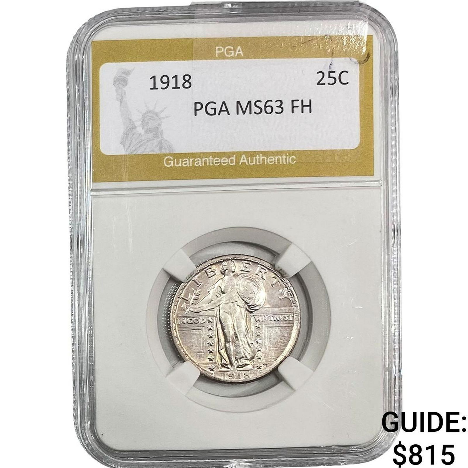 1918 Standing Liberty Quarter PGA MS63 FH (1 of 2)