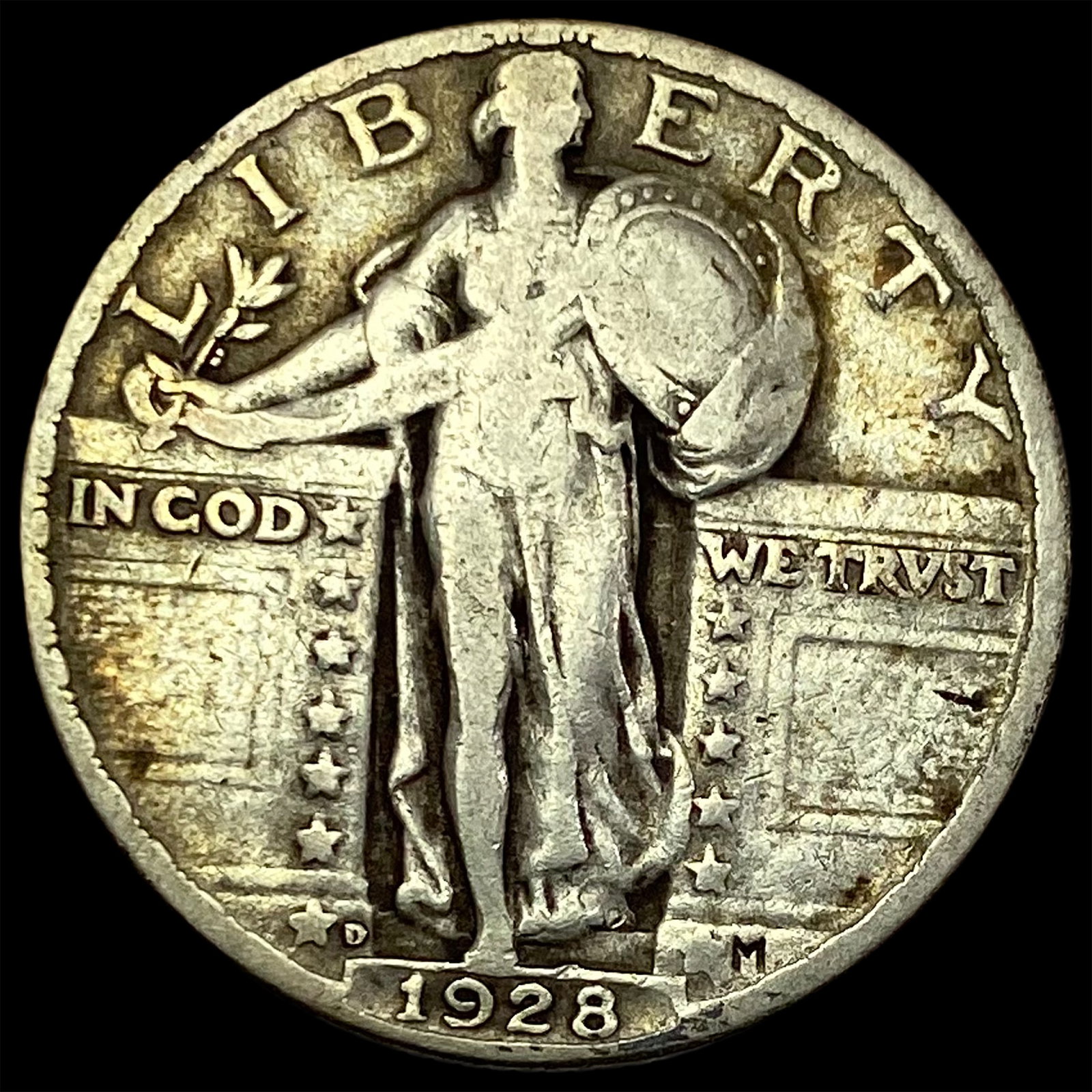 1928-D Silver Standing Liberty Quarter LIGHTLY CIRCULATED: 1928-D Silver Standing Liberty Quarter LIGHTLY CIRCULATED