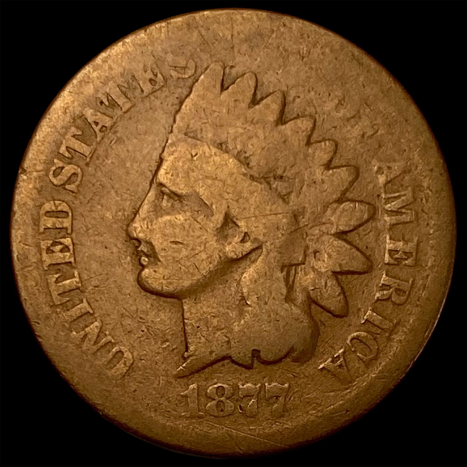 1877 Indian Head Cent NICELY CIRCULATED (1 of 2)