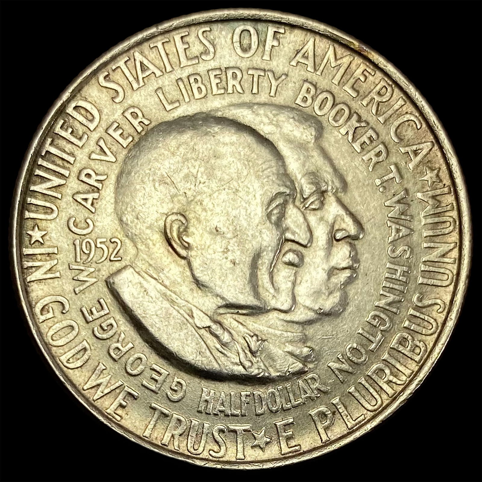 1952 Silver Half Dollar Booker T. Washington/Carver UNCIRCULATED (1 of 2)