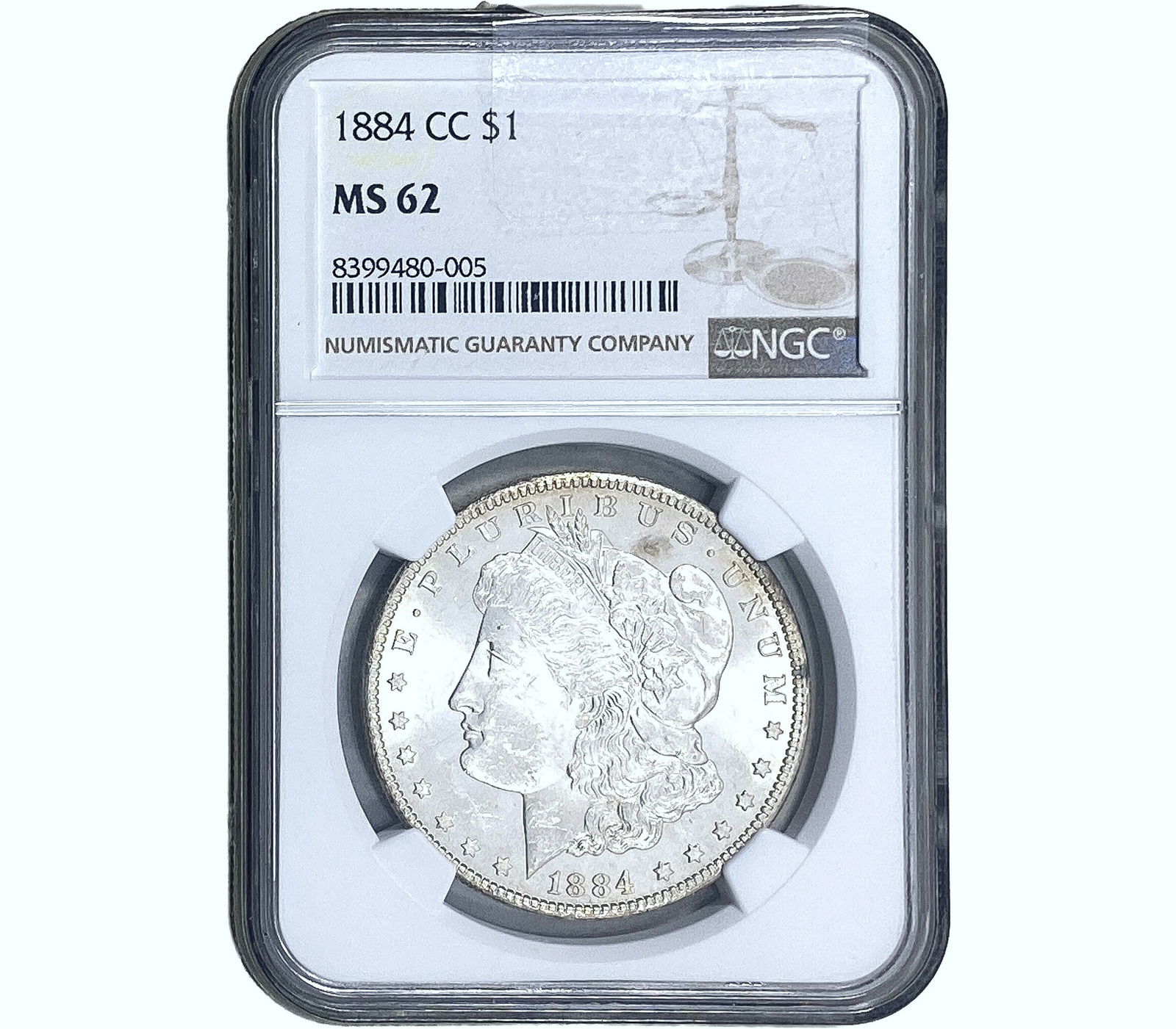 1884-CC Morgan Silver Dollar NGC MS62 (1 of 2)