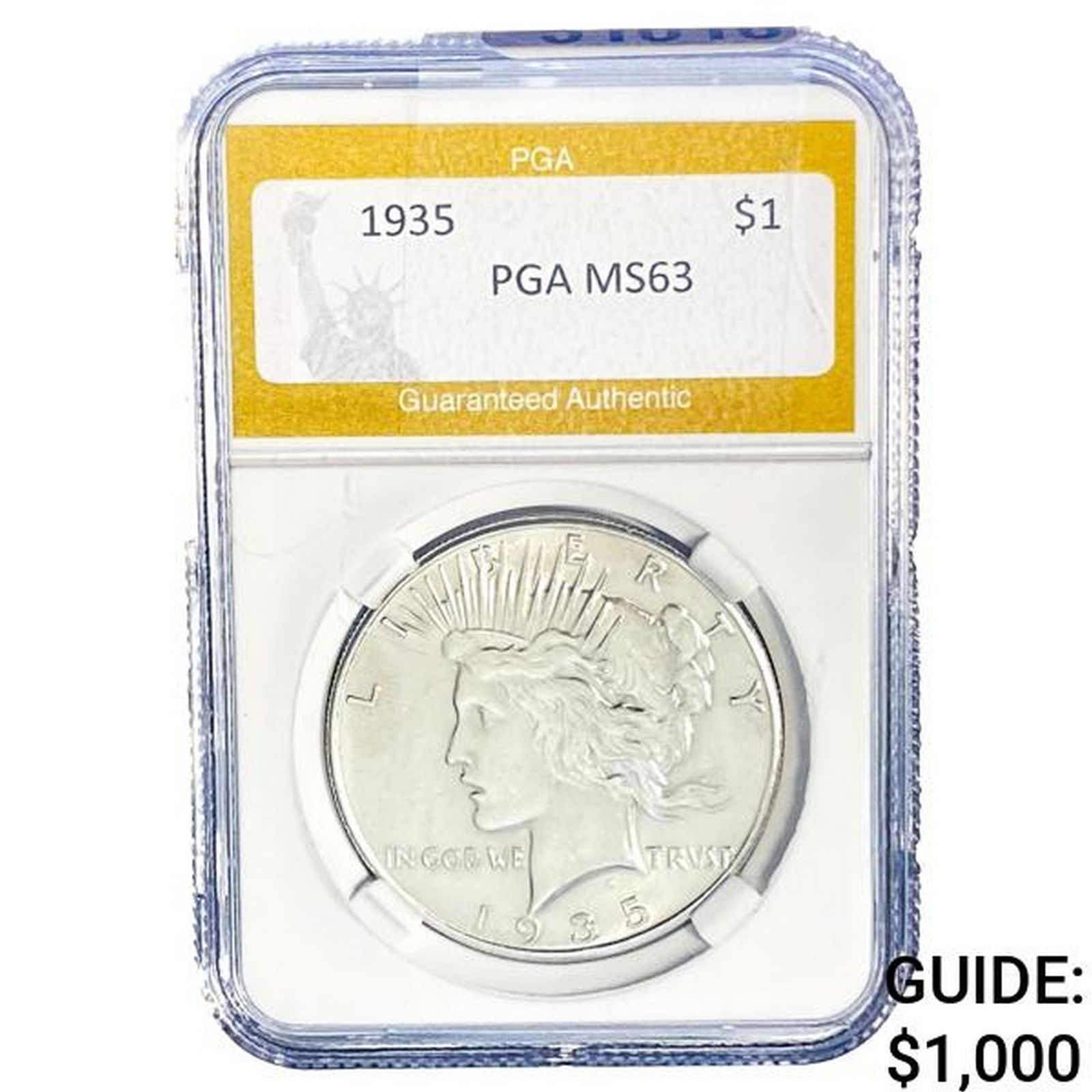 1935 Silver Peace Dollar PGA MS63 (1 of 2)
