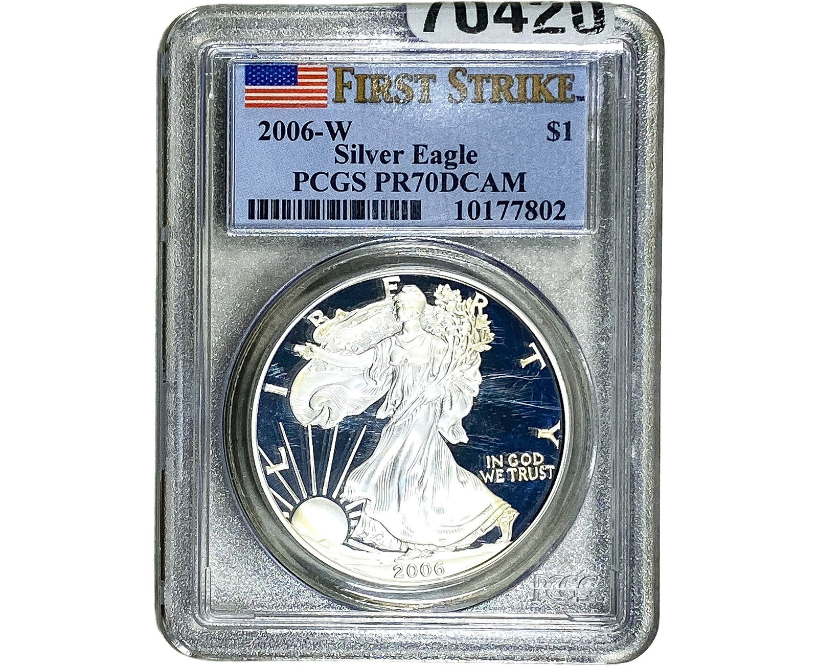 2006-W Silver Eagle PCGS PR70 DCAM: 2006-W Silver Eagle PCGS PR70 DCAM