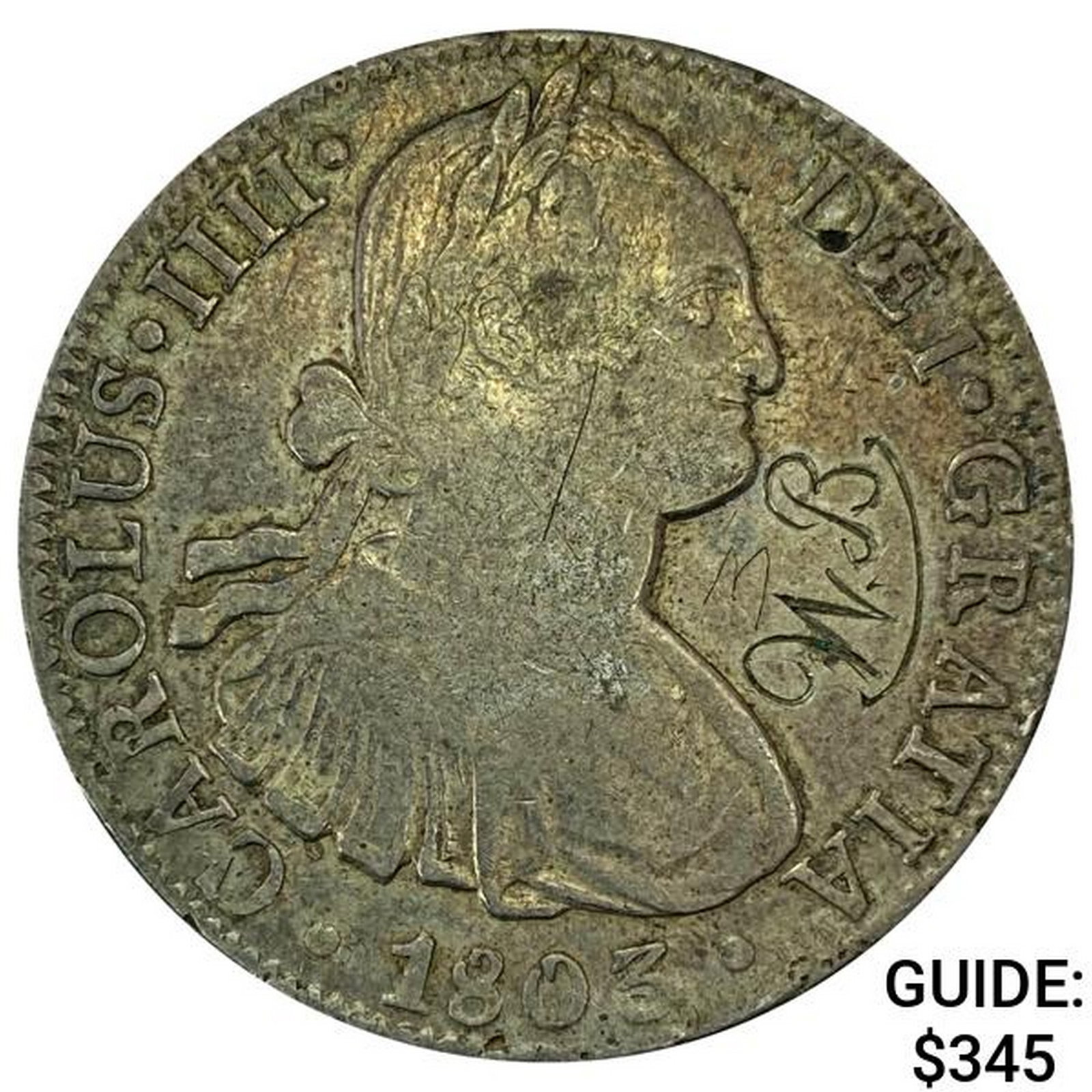 1803Mo FT Mexico Silver 8 Reales NEARLY UNCIRCULATED: 1803Mo FT Mexico Silver 8 Reales NEARLY UNCIRCULATED