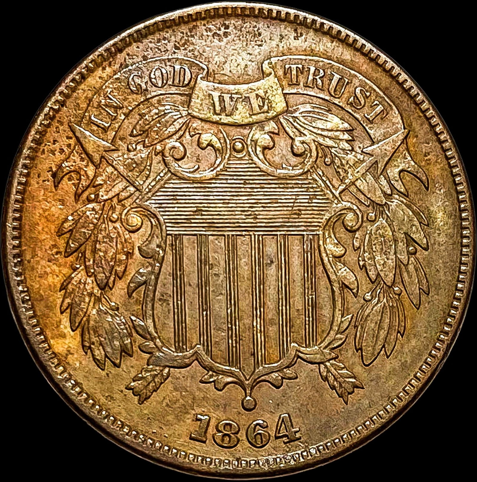 1864 Bronze Two-Cent Piece CLOSELY UNCIRCULATED (1 of 2)