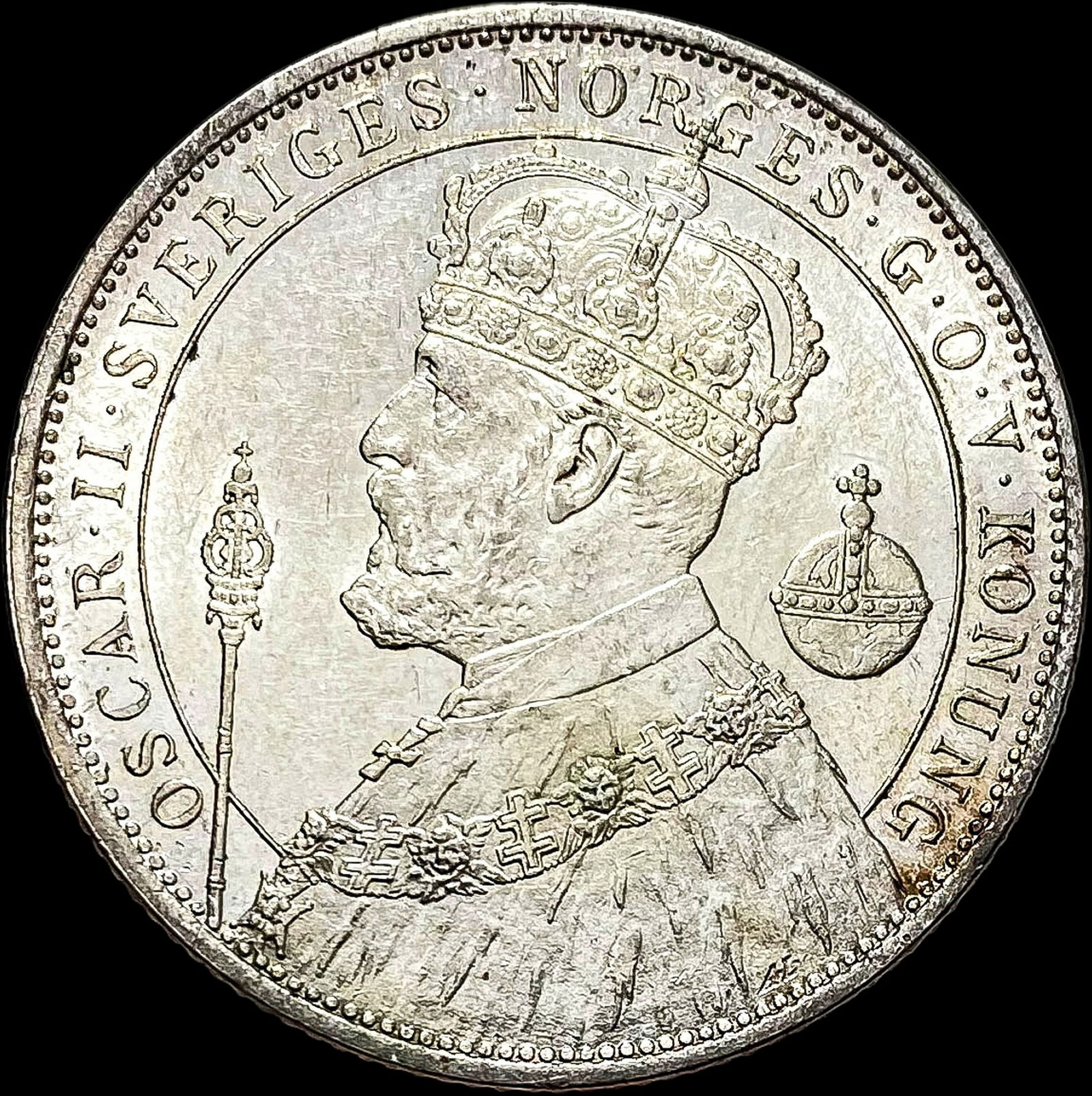 1897 Sweden Silver 2 Kronor-Oscar II UNCIRCULATED (1 of 2)