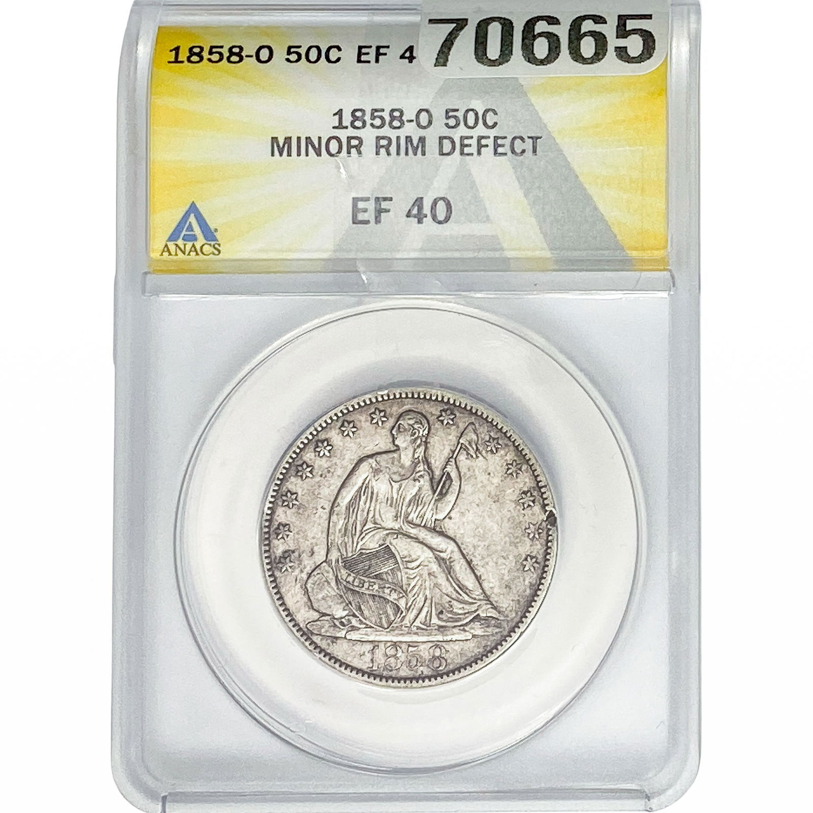 1858-O Seated Liberty Half Dollar ANACS EF40 (1 of 2)