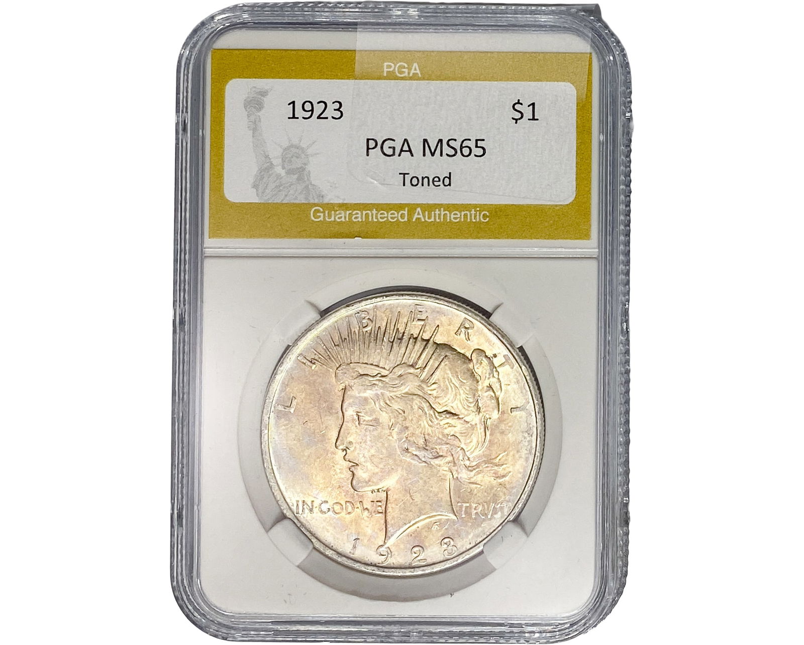 1923 Silver Peace Dollar PGA MS65 Toned (1 of 2)