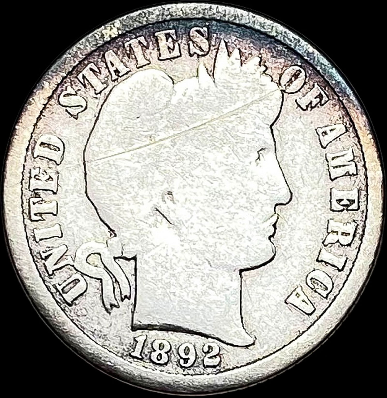 1892-S Silver Barber Dime NICELY CIRCULATED (1 of 2)