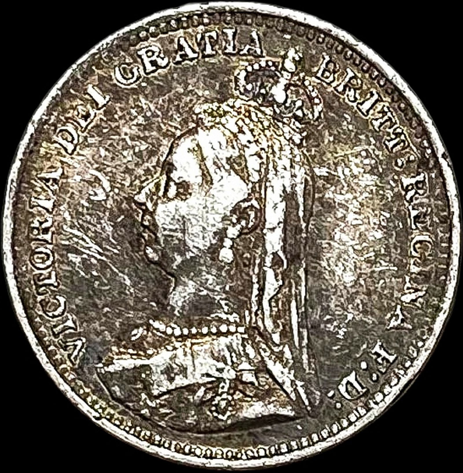 1890 UK Silver 3 Pence-Victoria LIGHTLY CIRCULATED (1 of 2)