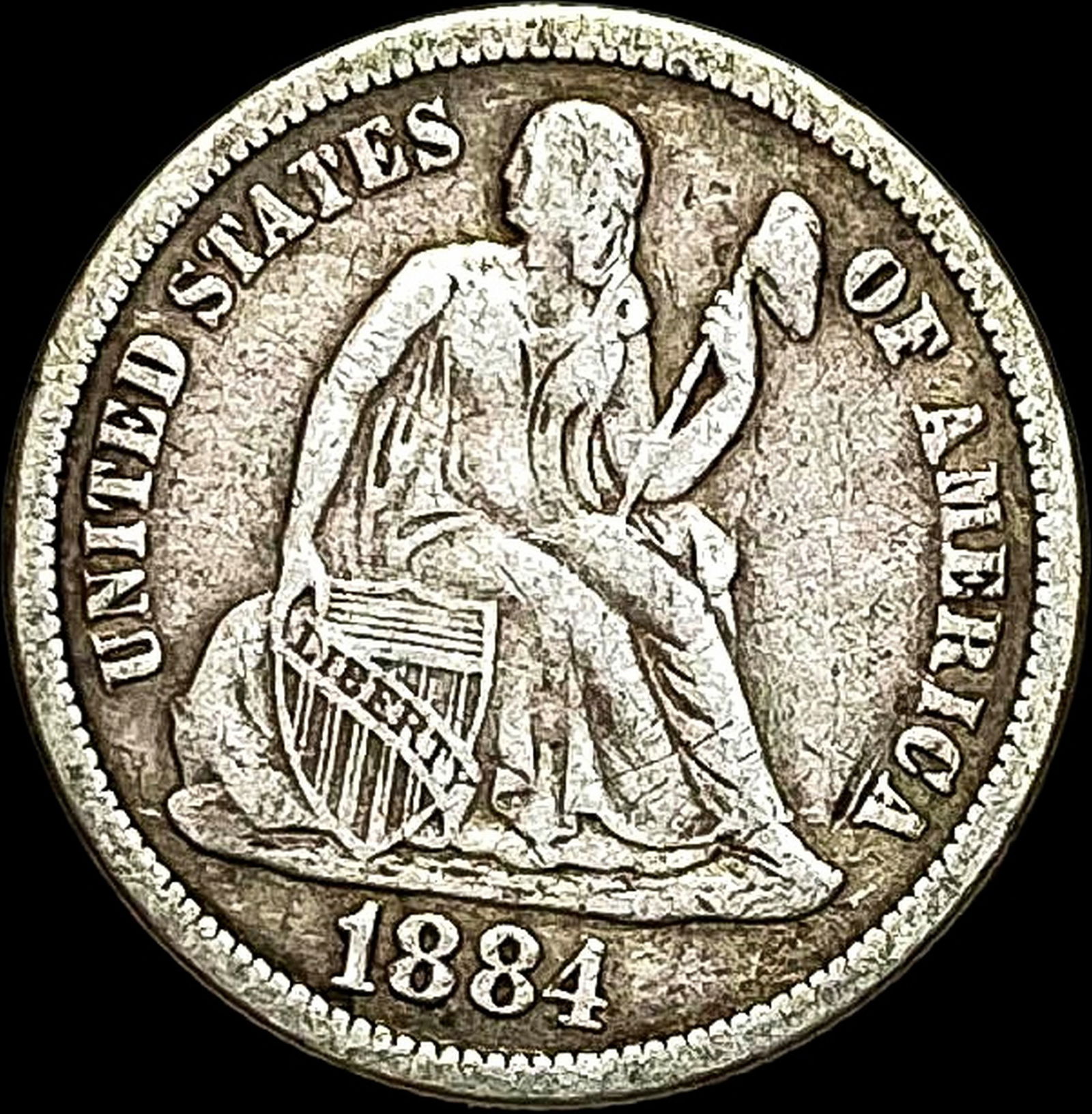 1884 Seated Liberty Dime LIGHTLY CIRCULATED (1 of 2)