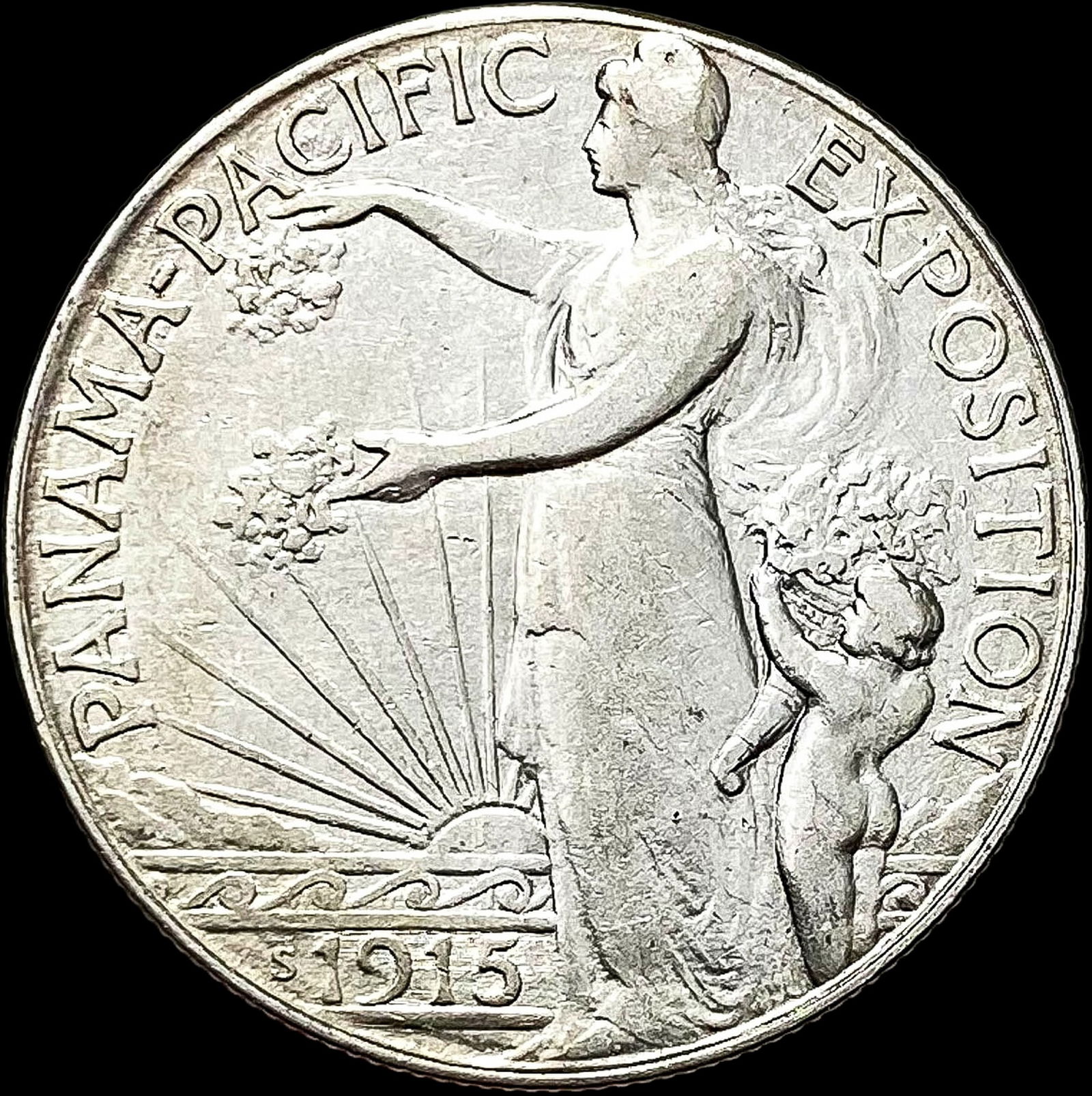 1915-S Silver Panama-Pacific Half Dollar  CLOSELY UNCIRCULATED (1 of 2)