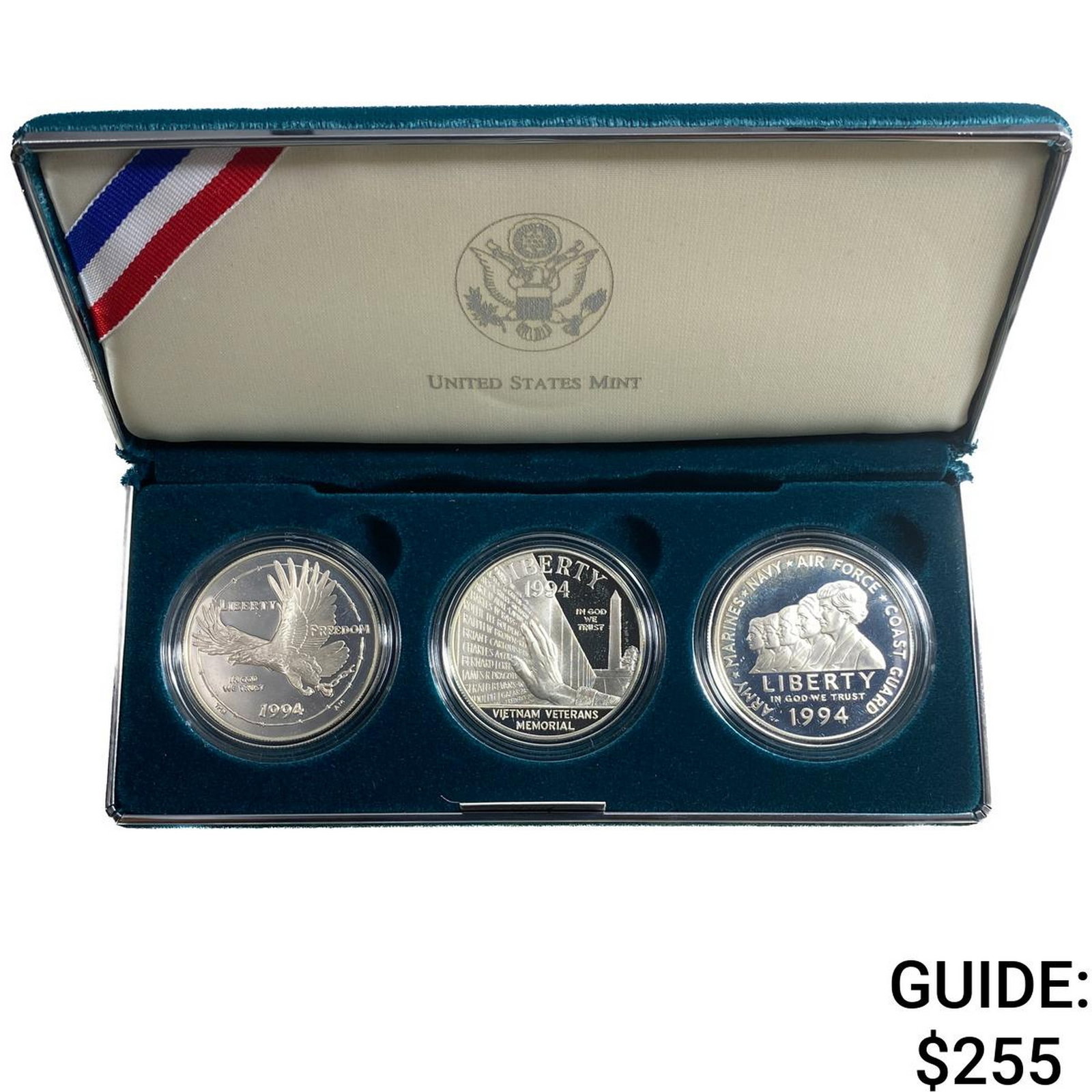 1994 Veterans Silver Dollar Three Coin Set (1 of 3)