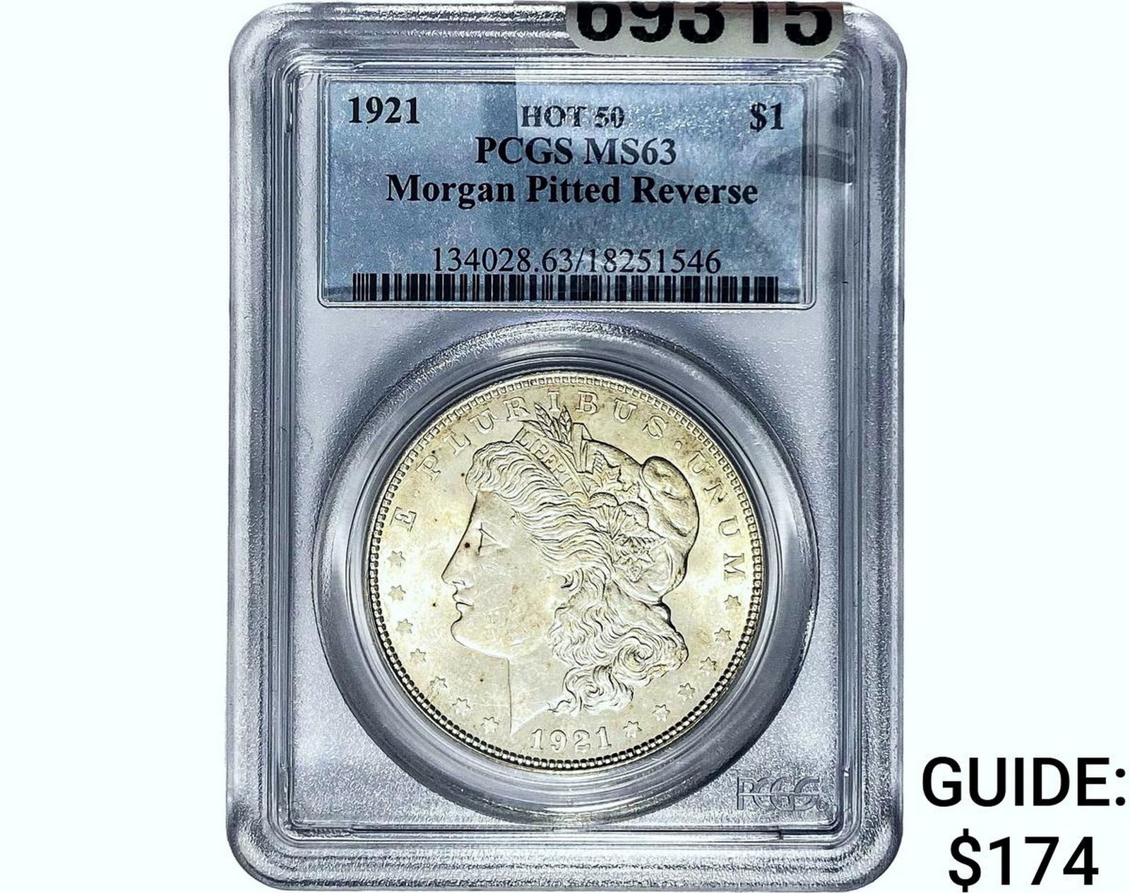 1921 Morgan Silver Dollar PCGS MS63 Pitted Reverese (1 of 2)