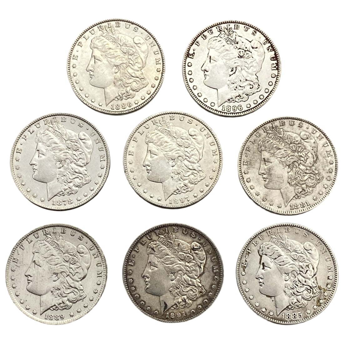 1878-1897 Morgan Silver Dollar Lot [8 Coins] HIGH GRADE (1 of 2)