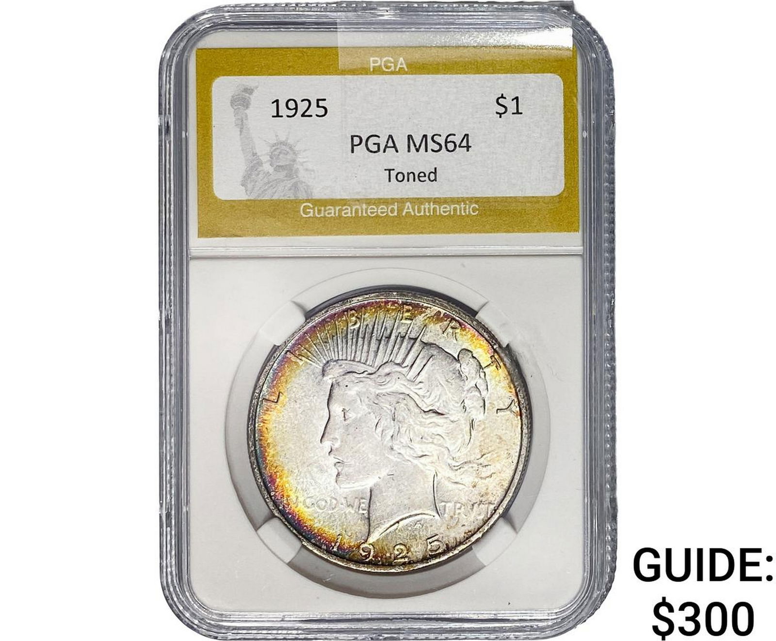 1925 Silver Peace Dollar PGA MS64 Toner (1 of 2)