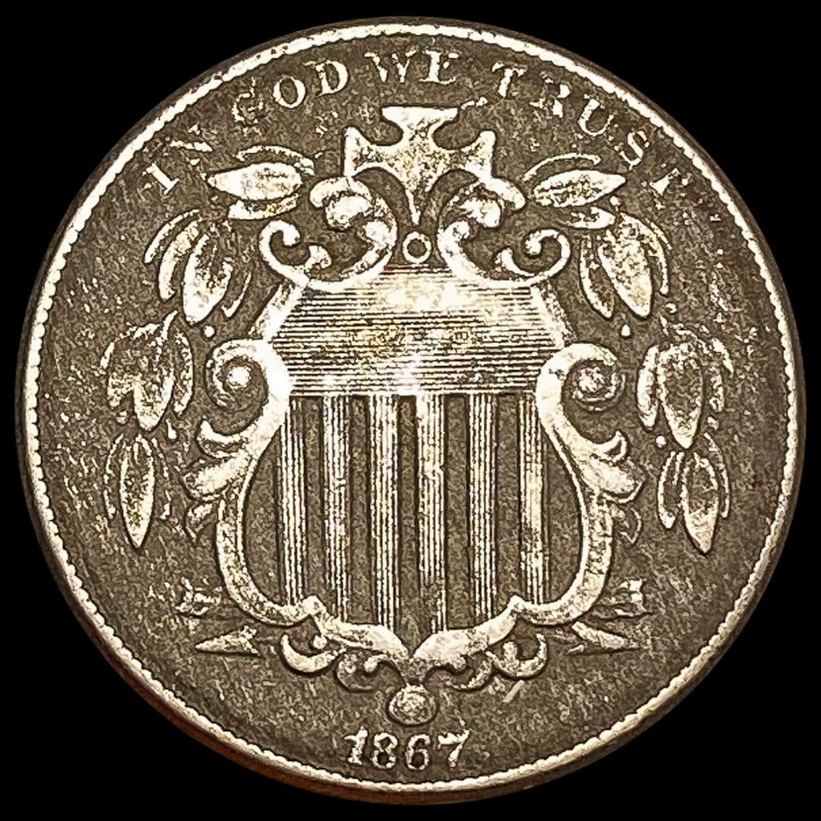 1867 Shield Nickel LIGHTLY CIRCULATED (1 of 2)