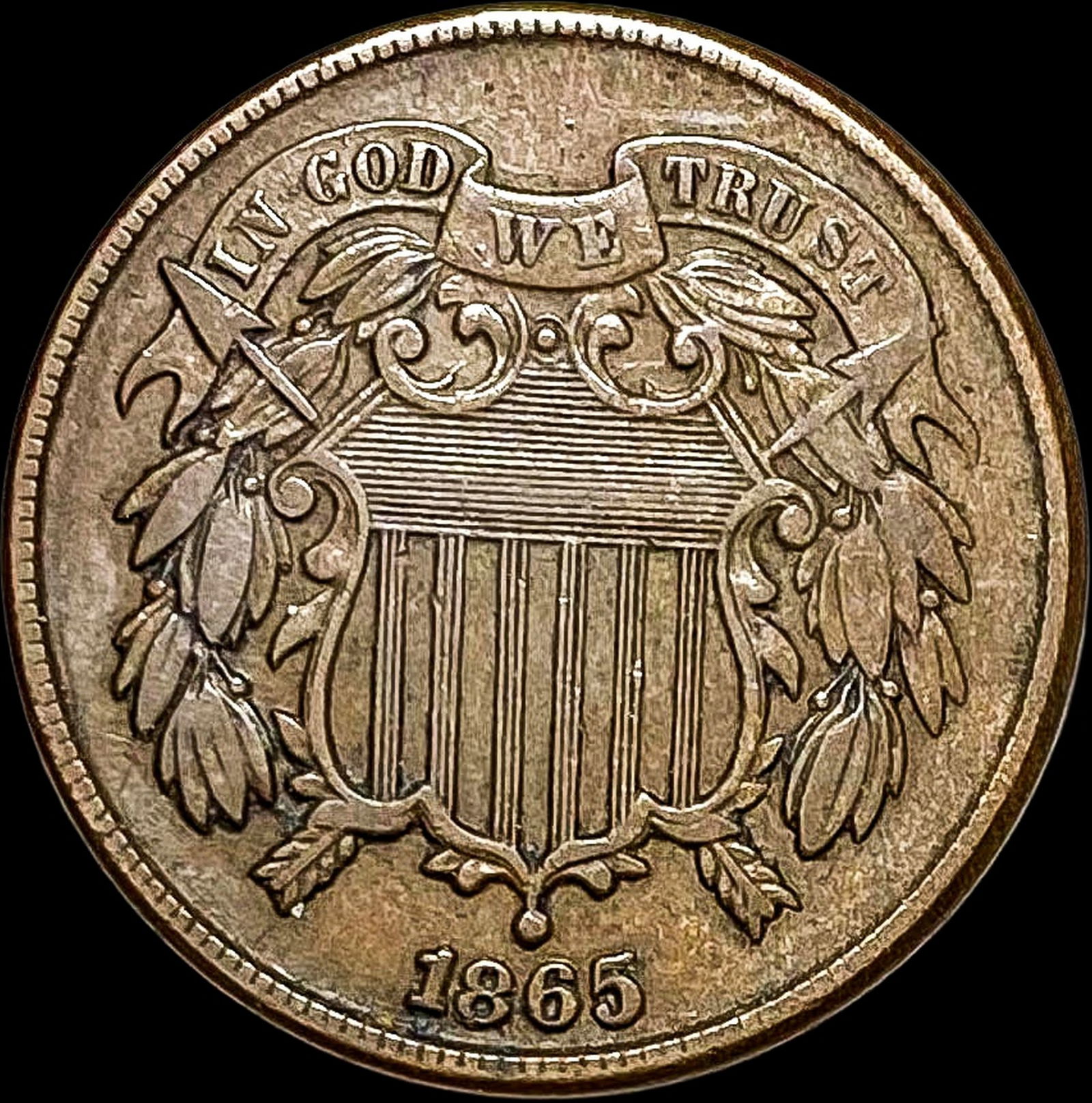 1865 Two-Cent Piece NEARLY UNCIRCULATED (1 of 2)