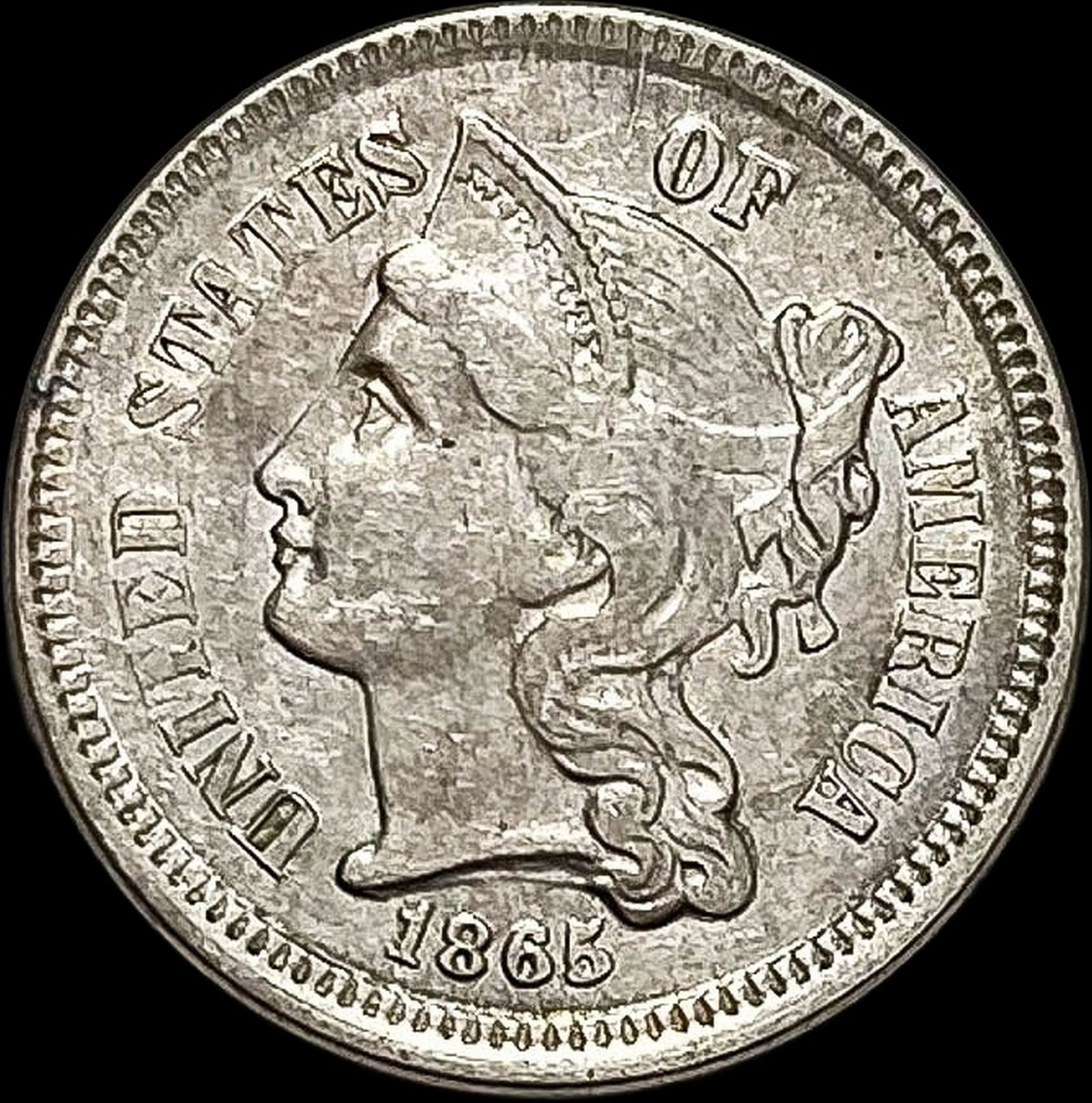1865 Nickel Three-Cent Piece CHOICE AU (1 of 2)