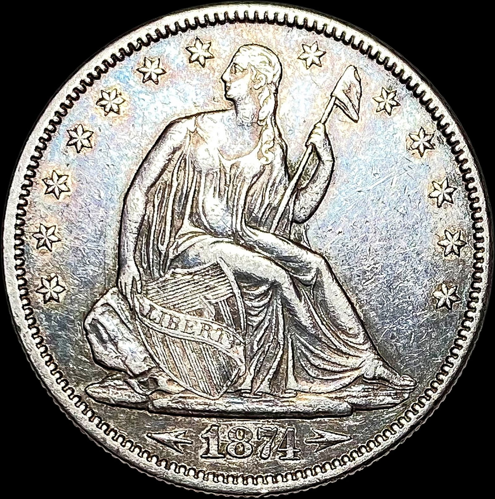 1874 Arrows Seated Lib Half Dollar NEARLY  UNCIRCULATED (1 of 2)