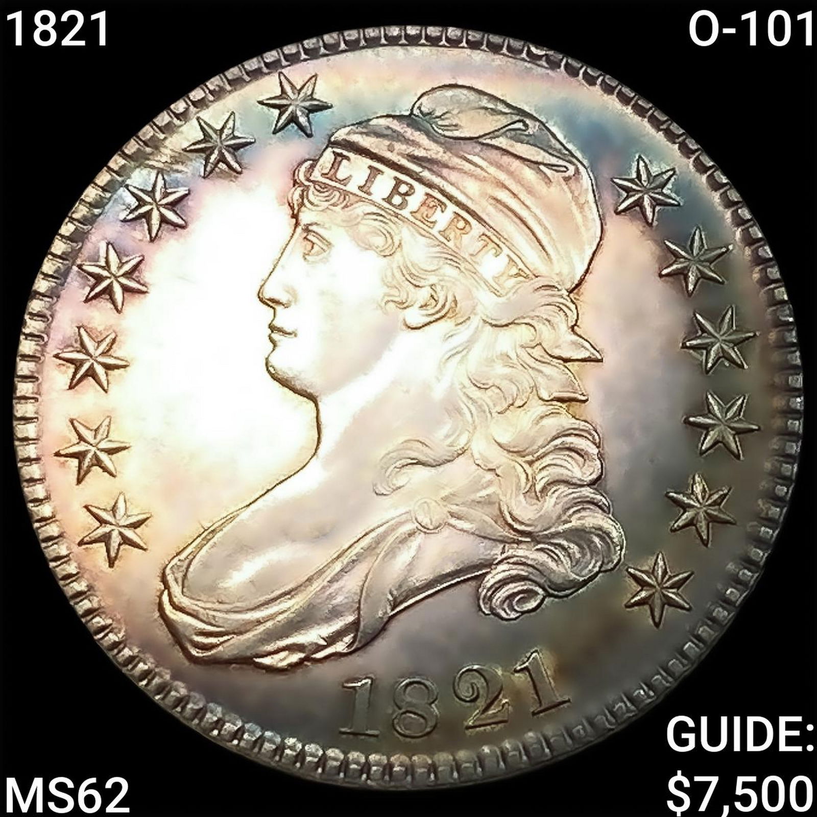 1821 O-101 Capped Bust Half Dollar UNCIRCULATED (1 of 2)