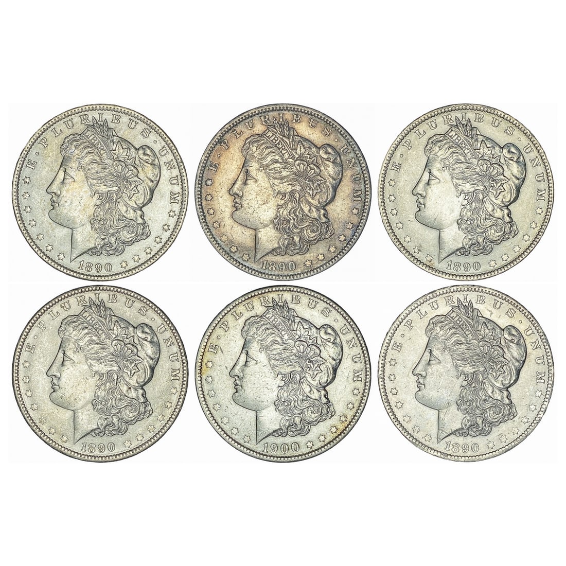 [6] 1890 Morgan Silver Dollar Lot [6 Coins] MS (1 of 2)