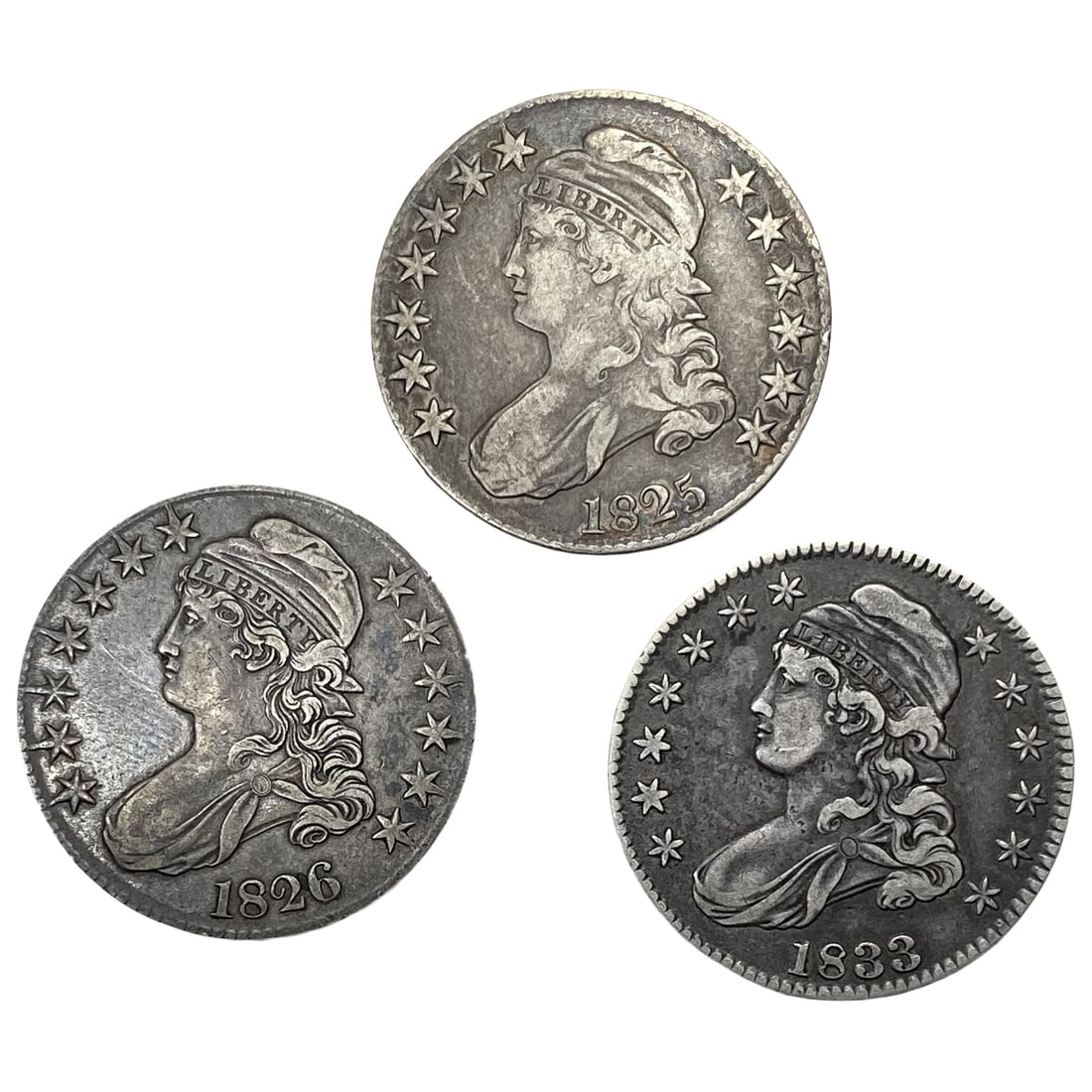 1825-1833 Capped Bust Half Dollar Lot [3 Coins] (1 of 2)
