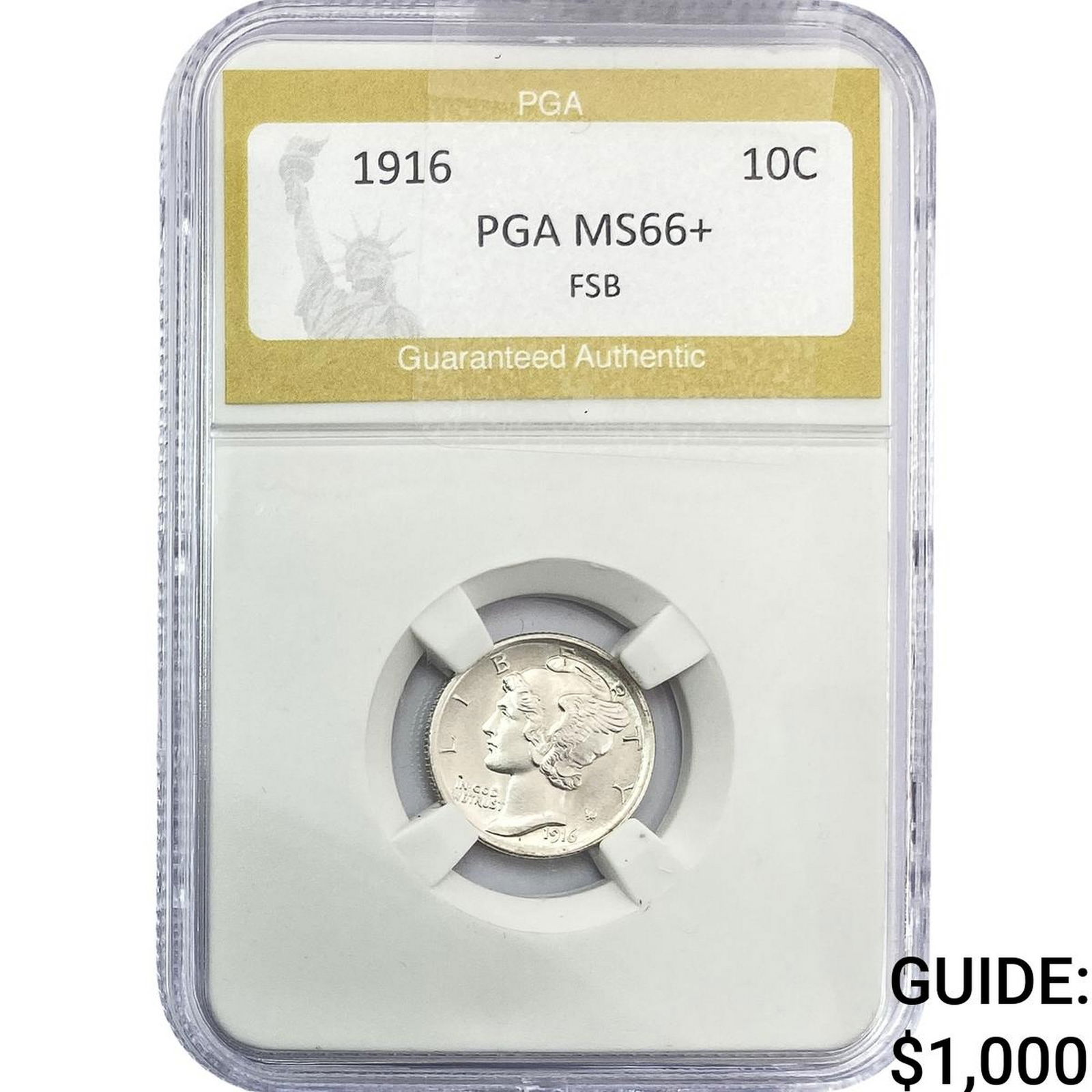 1916 Mercury Silver Dime PGA MS66+ FSB (1 of 2)