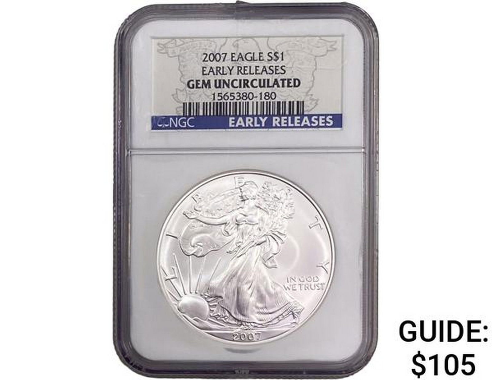 2007 Silver Eagle NGC GEMUNC (1 of 2)