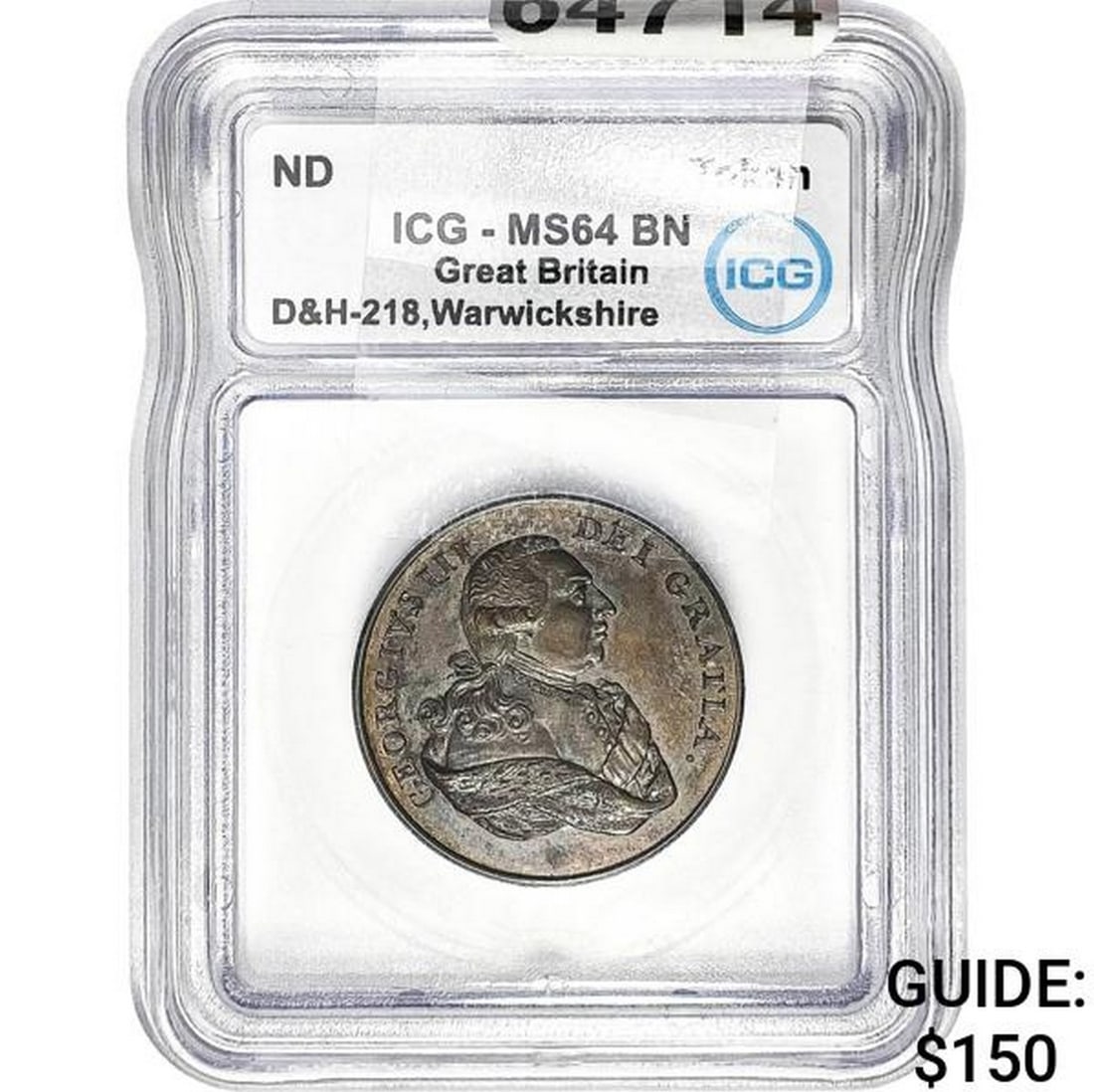 ND Gr. Britain Warwickshire George III Token ICG MS64 BN (1 of 2)