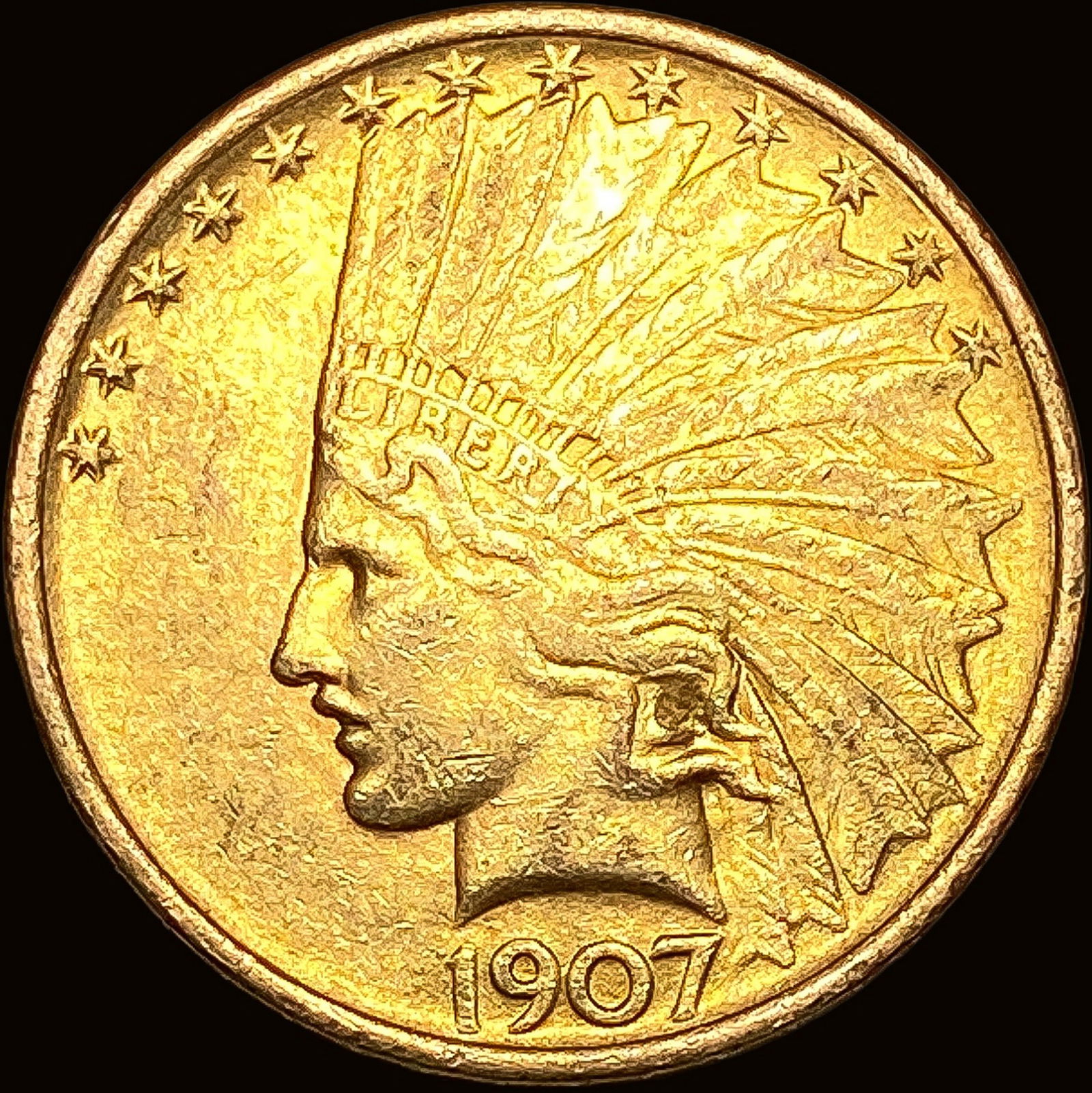 1907 Gold $10 Indian Head Eagle CLOSELY UNCIRCULATED (1 of 2)