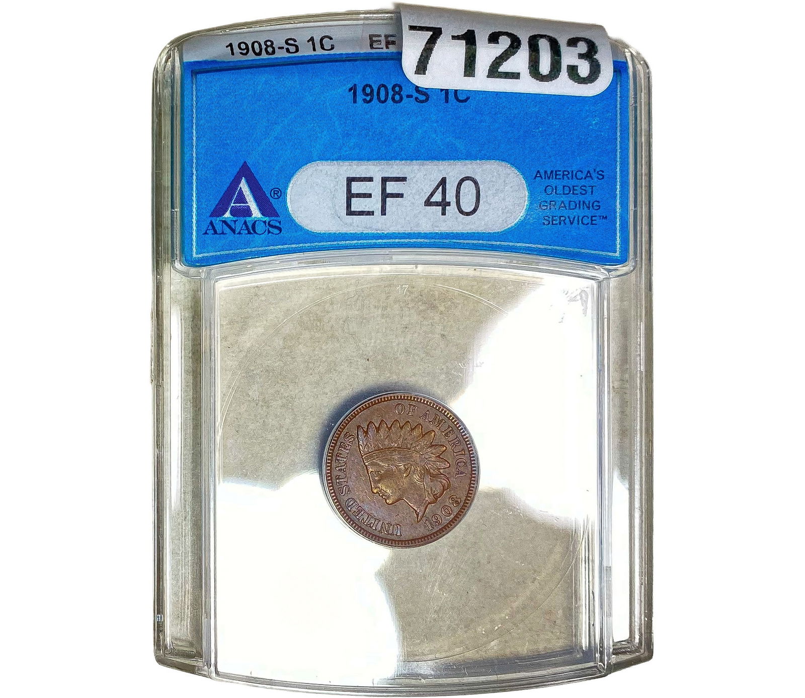 1908-S Indian Head Cent ANACS EF40 (1 of 2)