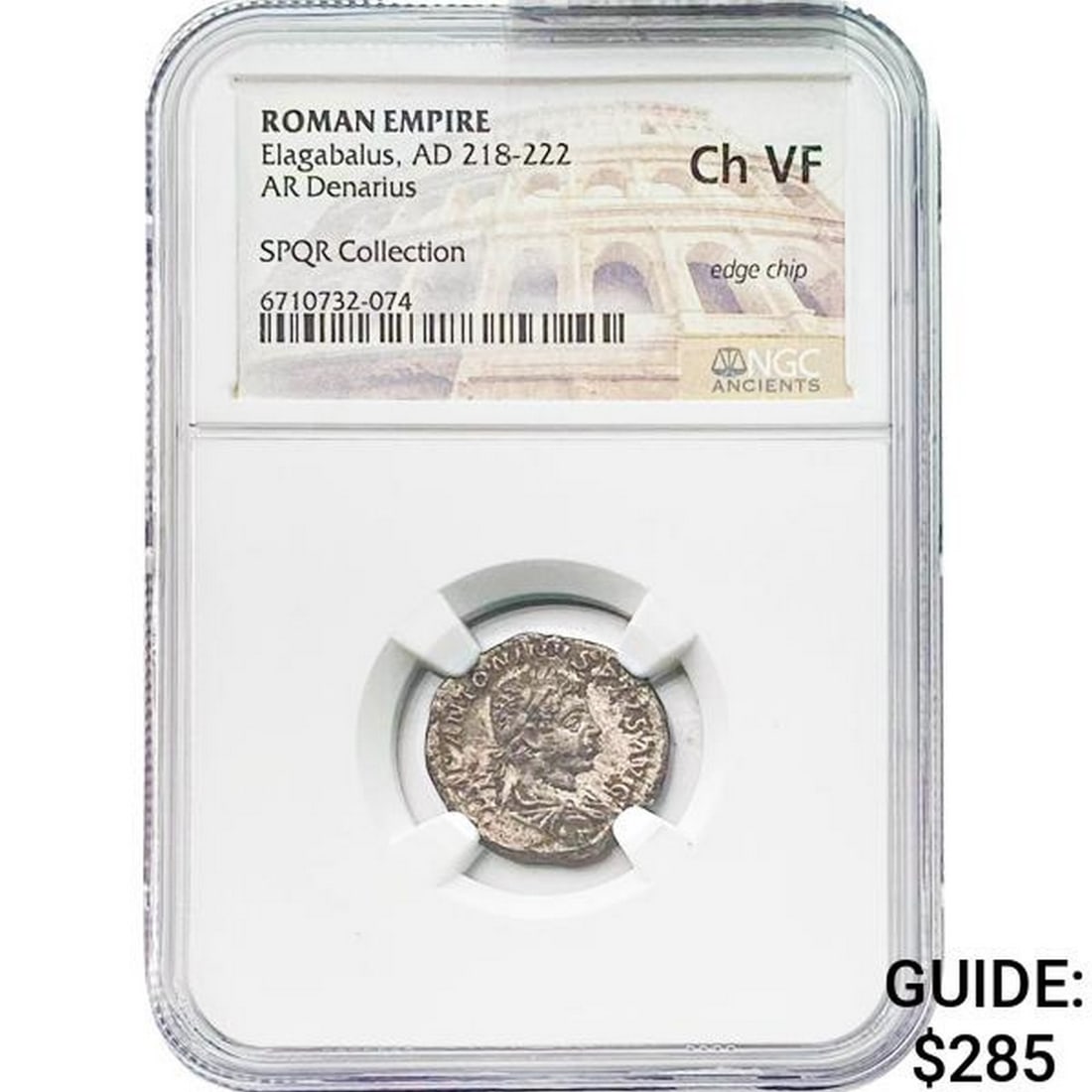 Roman Elagabalus, AD 218-222 Silver Denarius NGC (1 of 2)