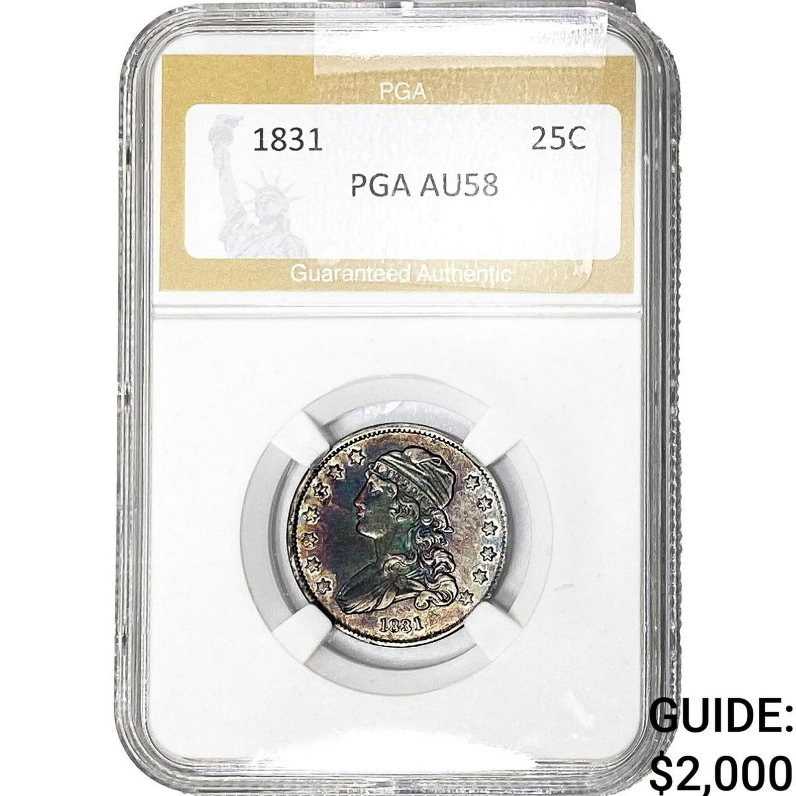 1831 Capped Bust Quarter PGA AU58 (1 of 2)